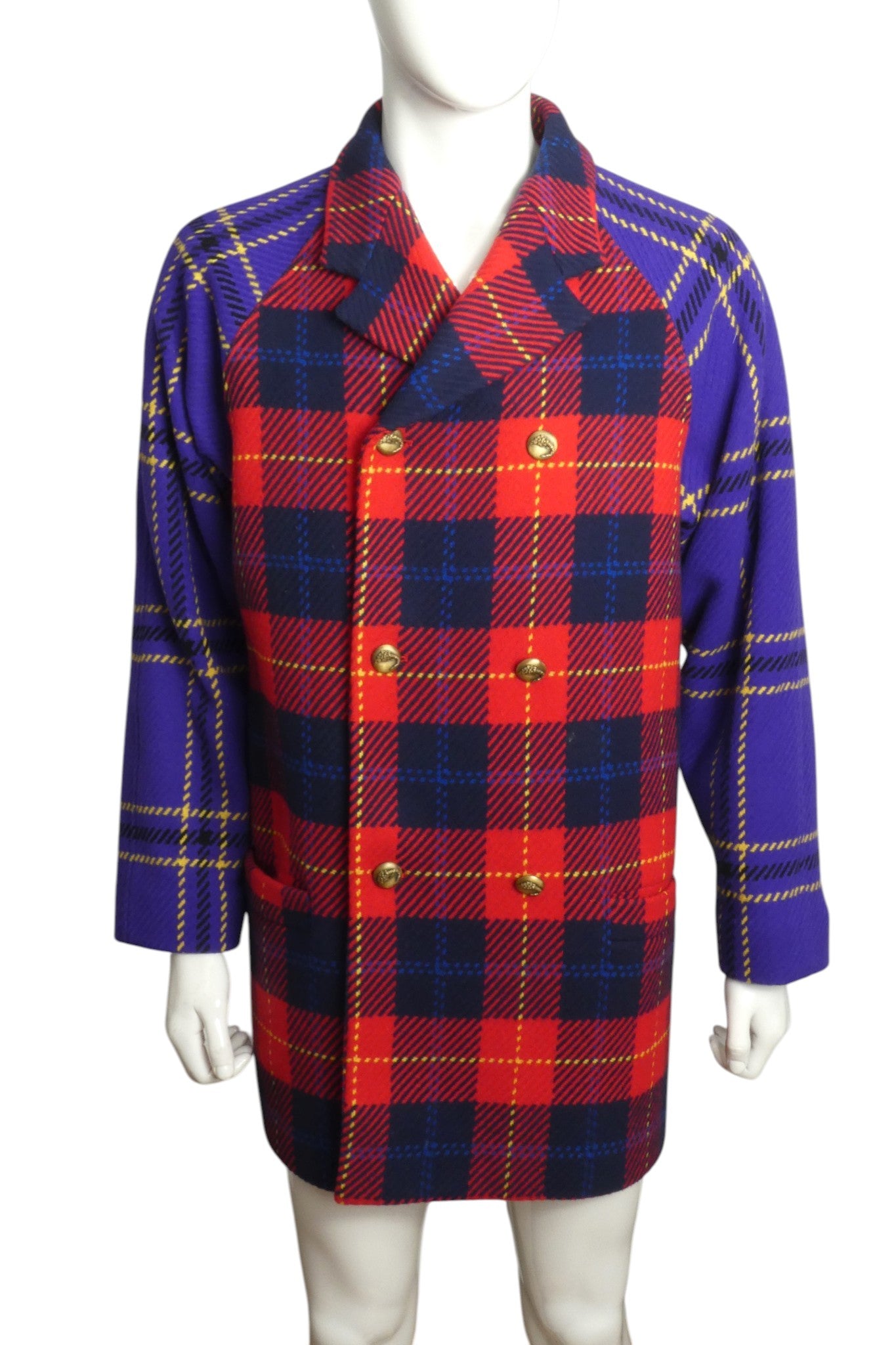 1980s Plaid Coat, Size Large