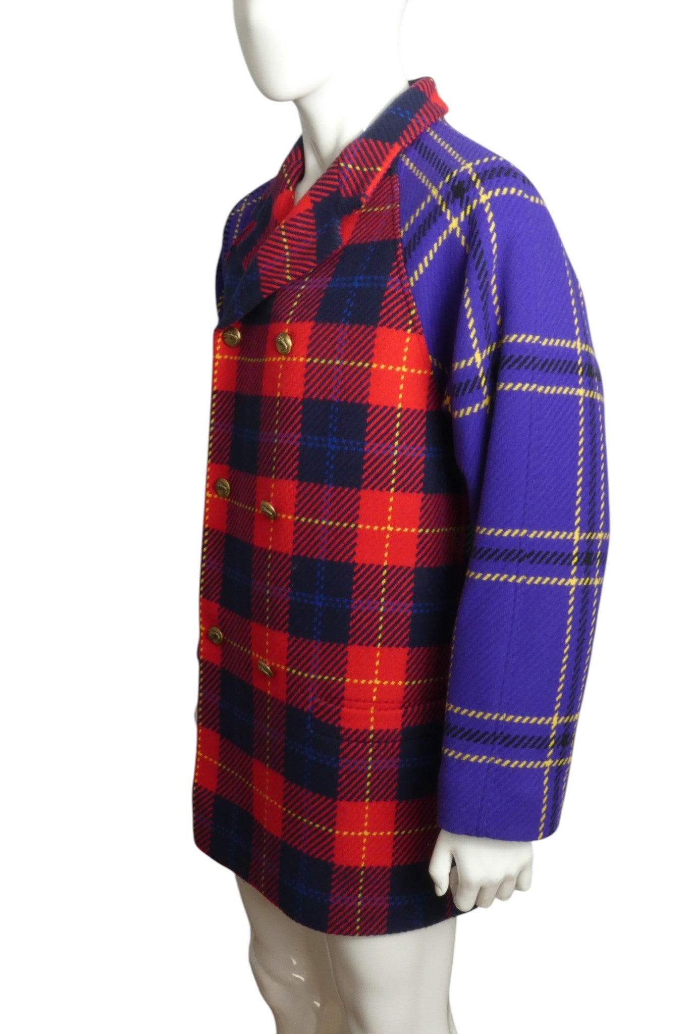 1980s Plaid Coat, Size Large