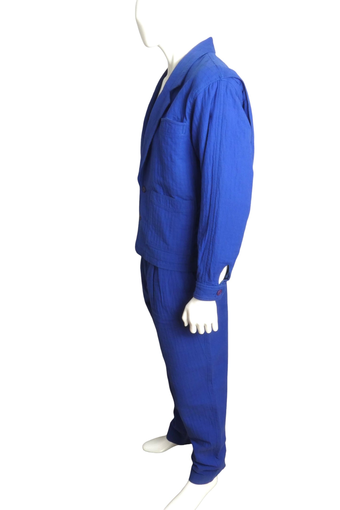 1980s Cotton Suit, Size Medium