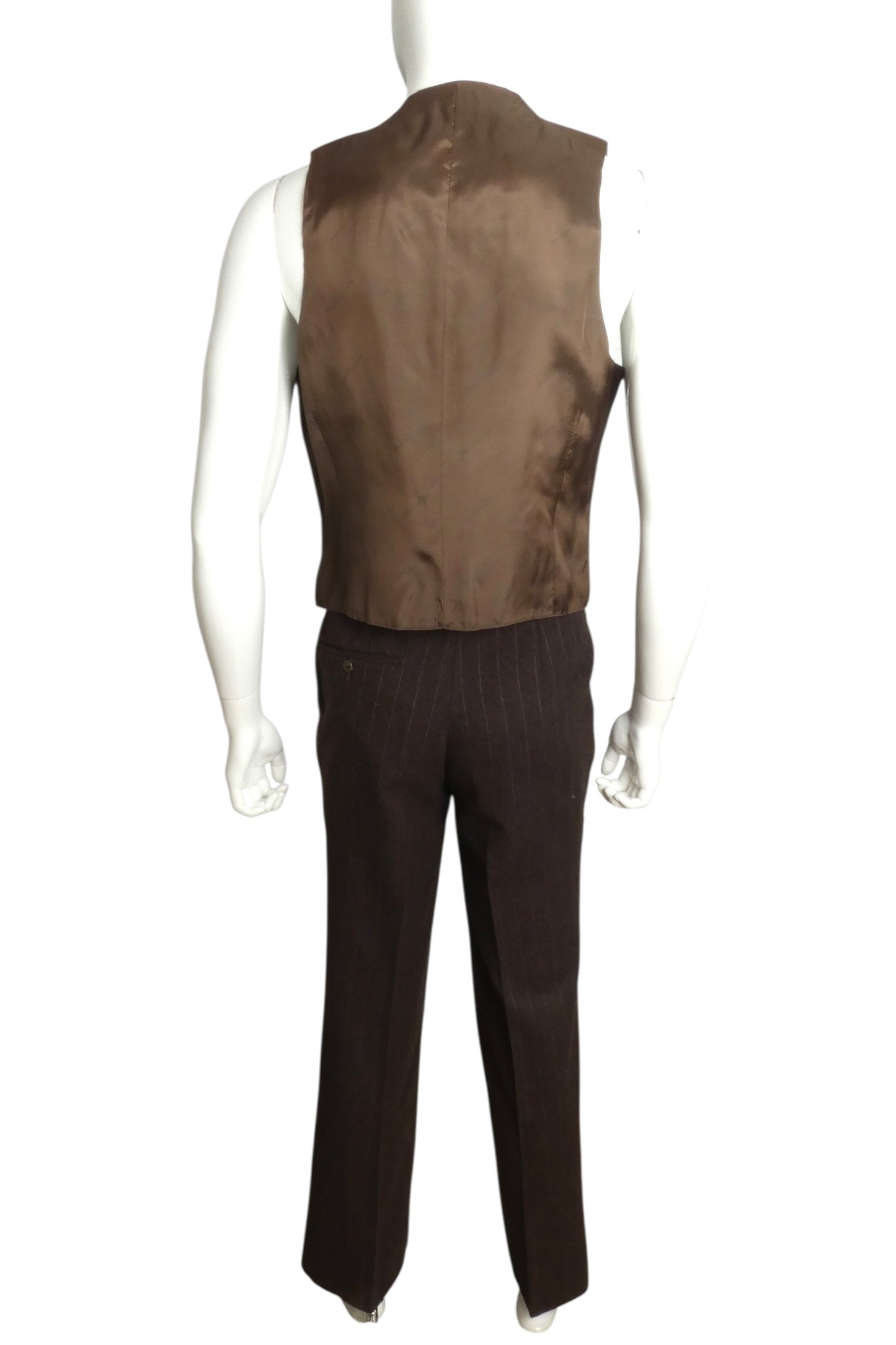 1977 3pc Pinstripe Wool Suit, Size Medium