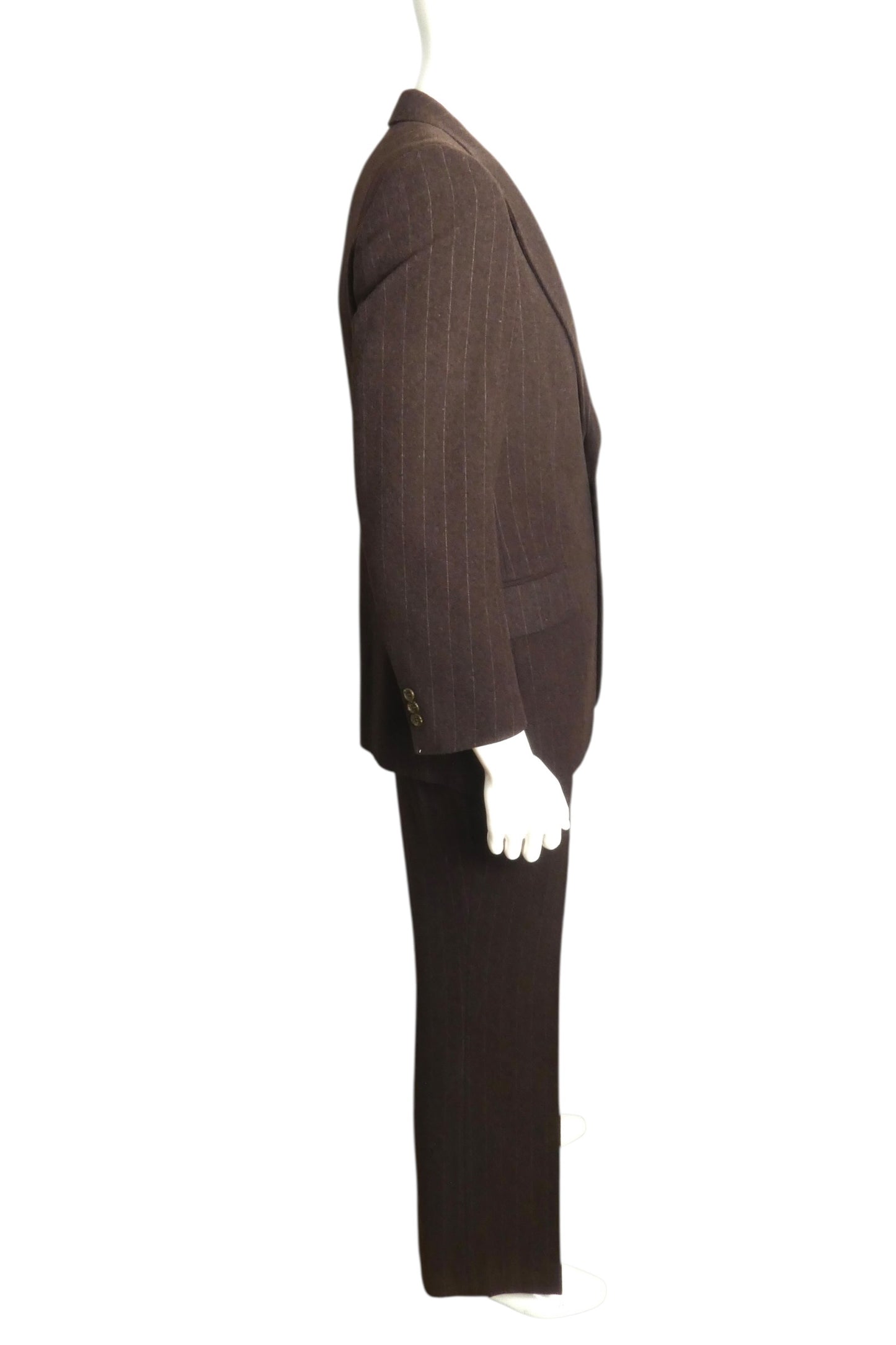 1977 3pc Pinstripe Wool Suit, Size Medium