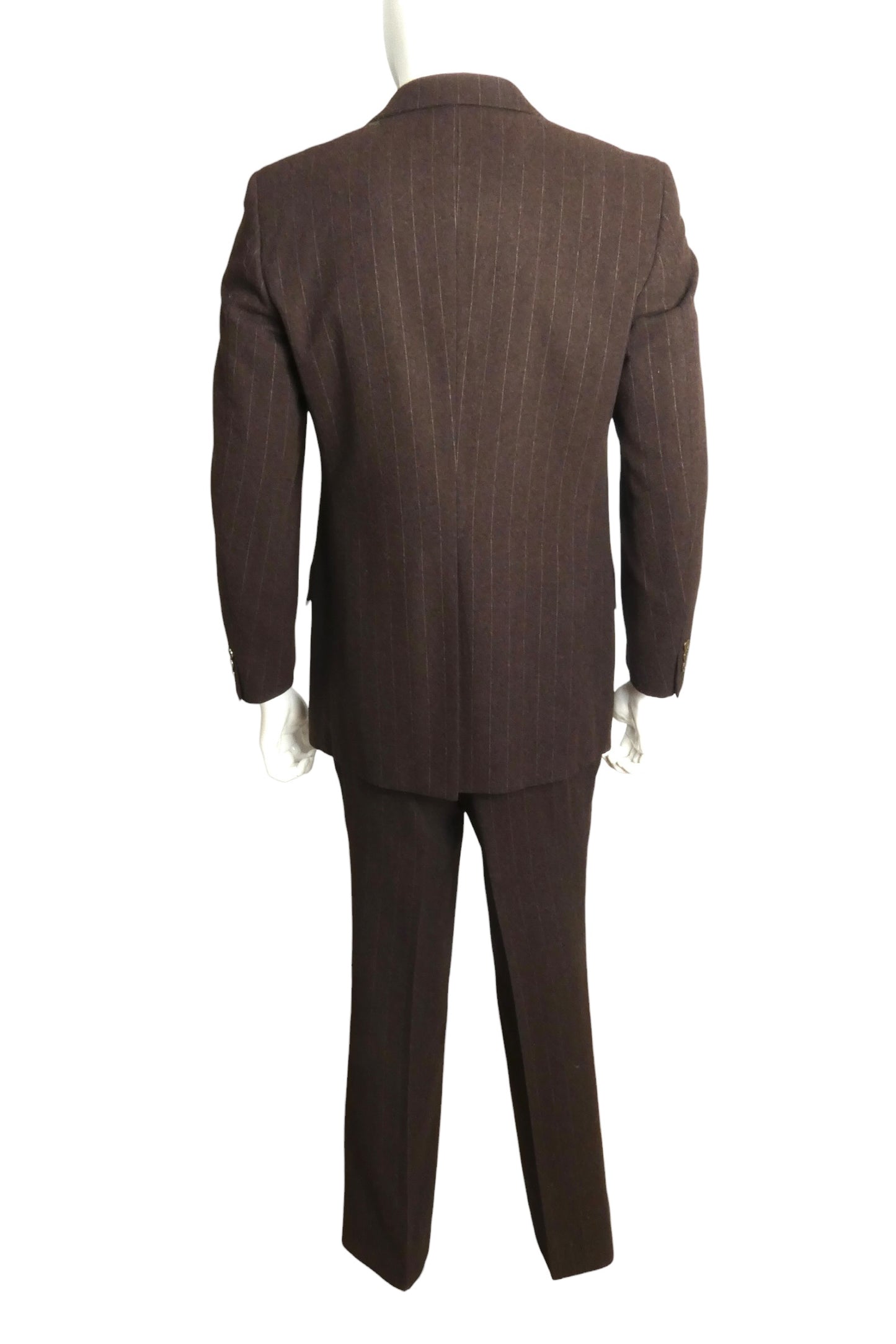 1977 3pc Pinstripe Wool Suit, Size Medium