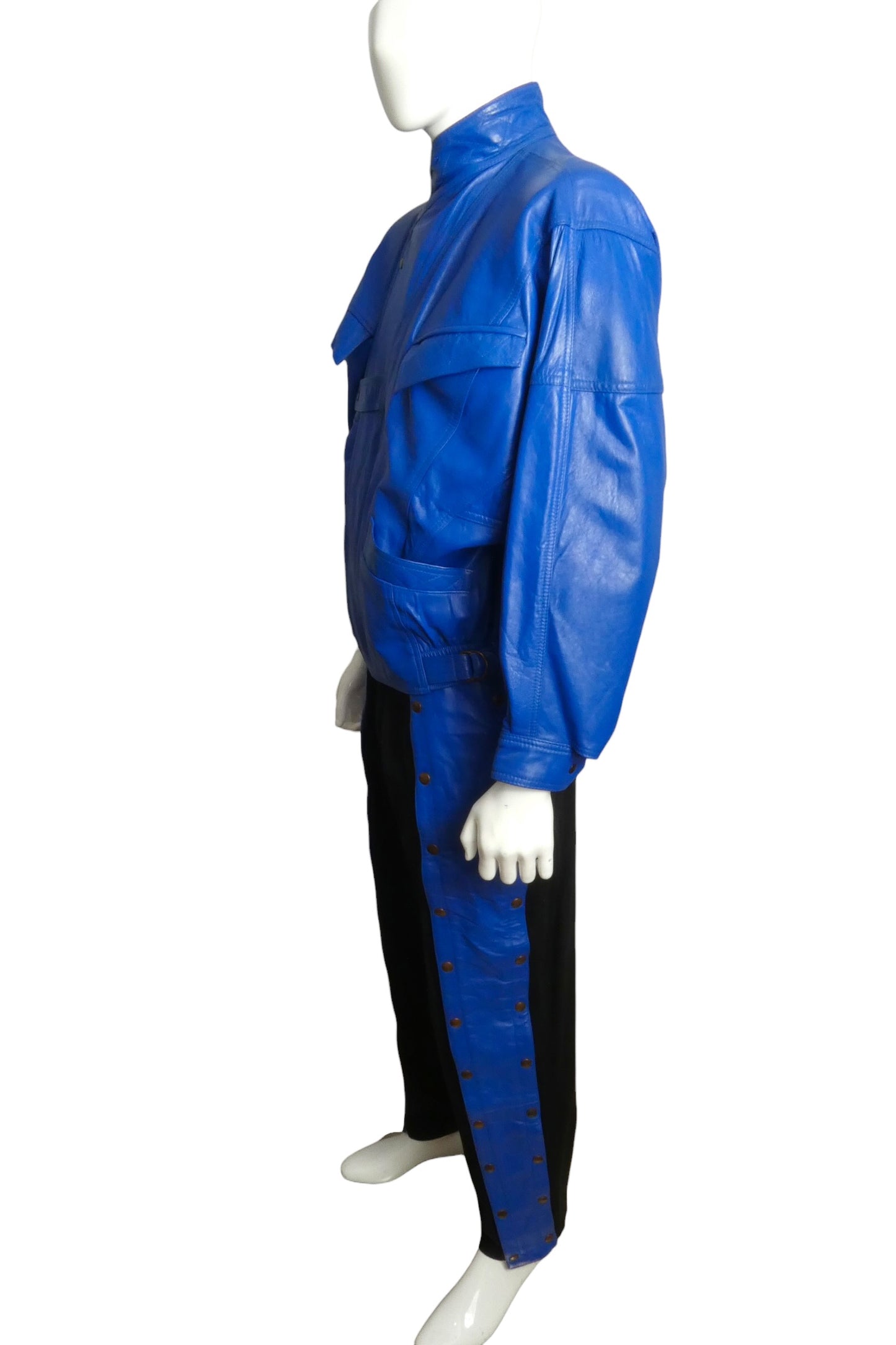 1980s Leather & Knit Suit, Size Medium