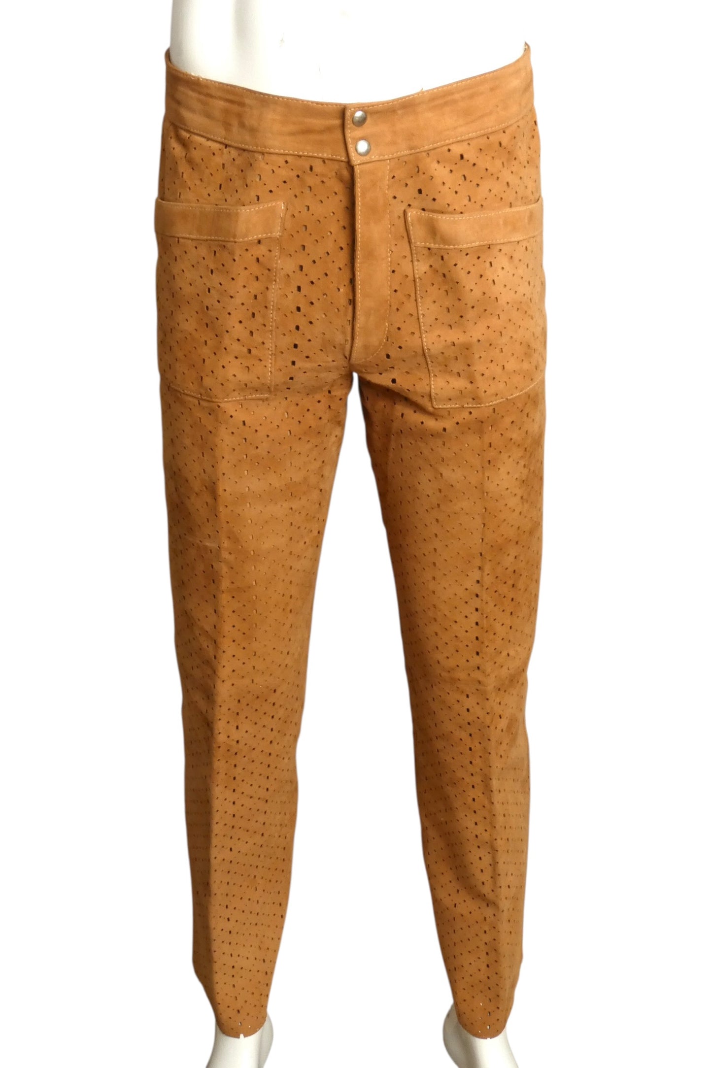 1970s Cutwork Suede Suit, Size Medium