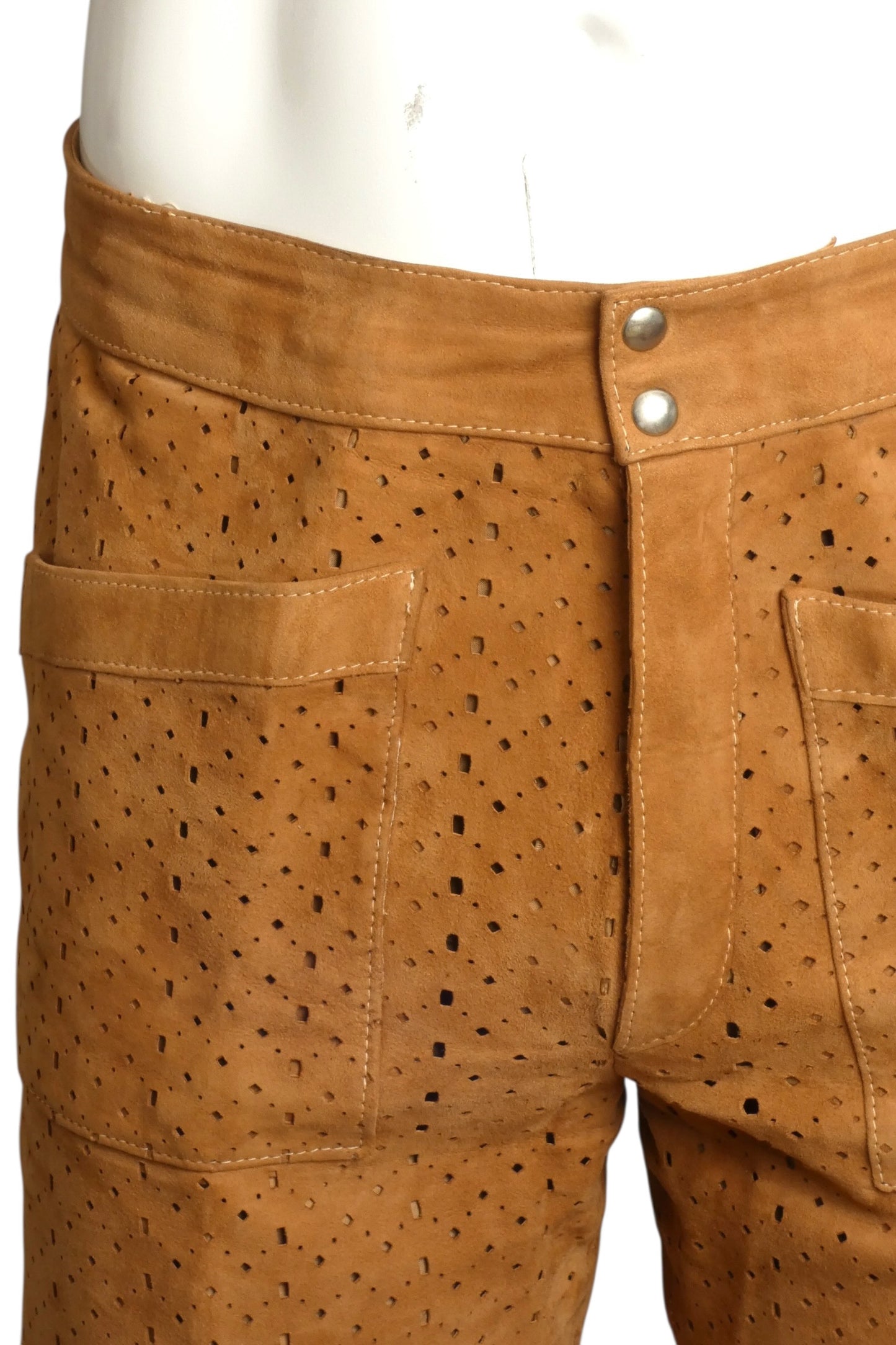 1970s Cutwork Suede Suit, Size Medium