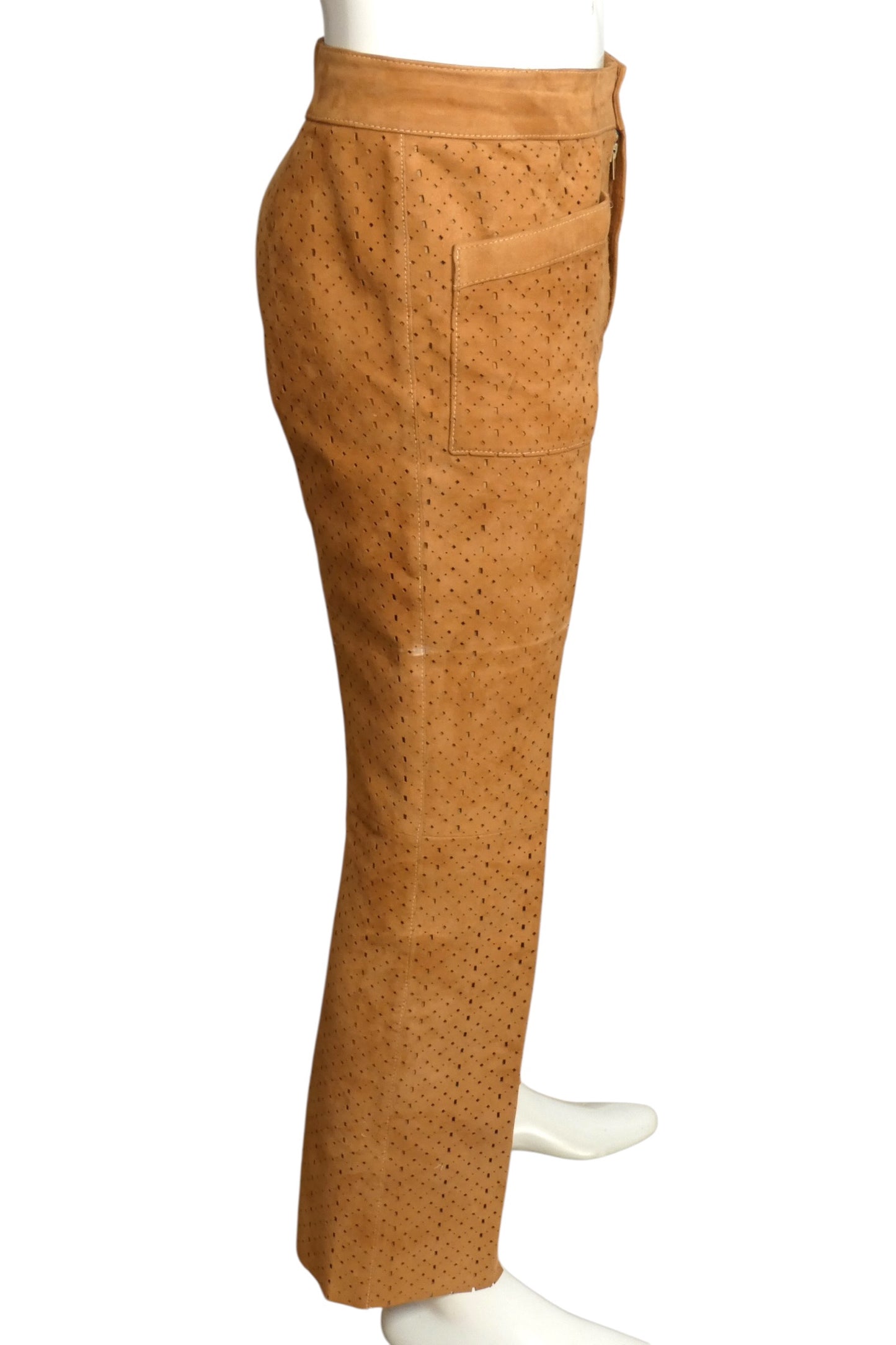 1970s Cutwork Suede Suit, Size Medium