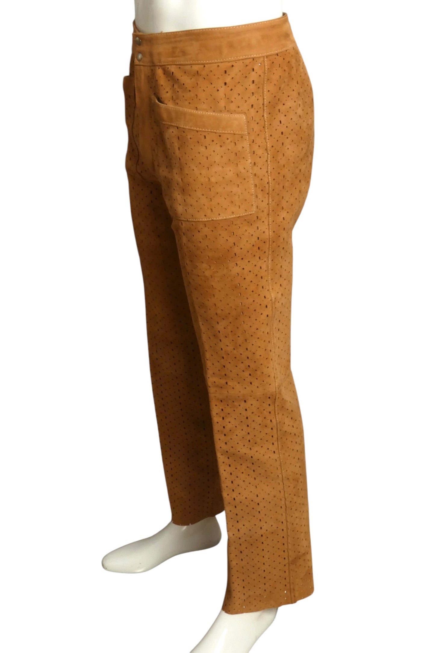 1970s Cutwork Suede Suit, Size Medium