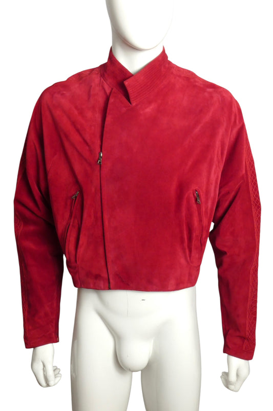 1980s Suede Soutache Jacket, Size Medium