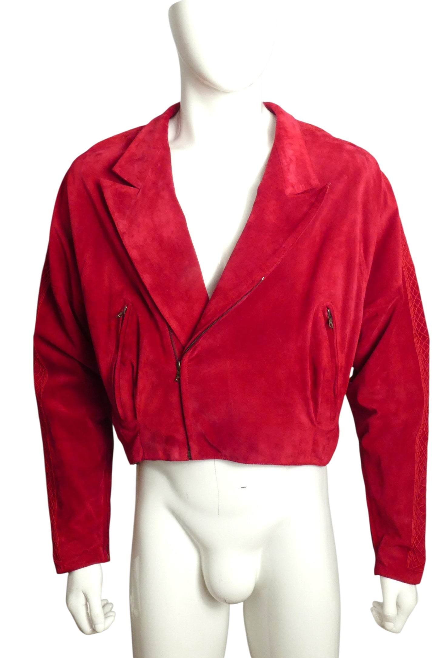 1980s Suede Soutache Jacket, Size Medium