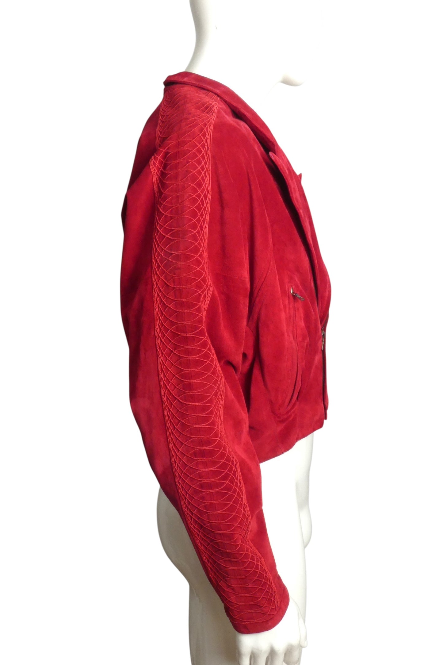 1980s Suede Soutache Jacket, Size Medium