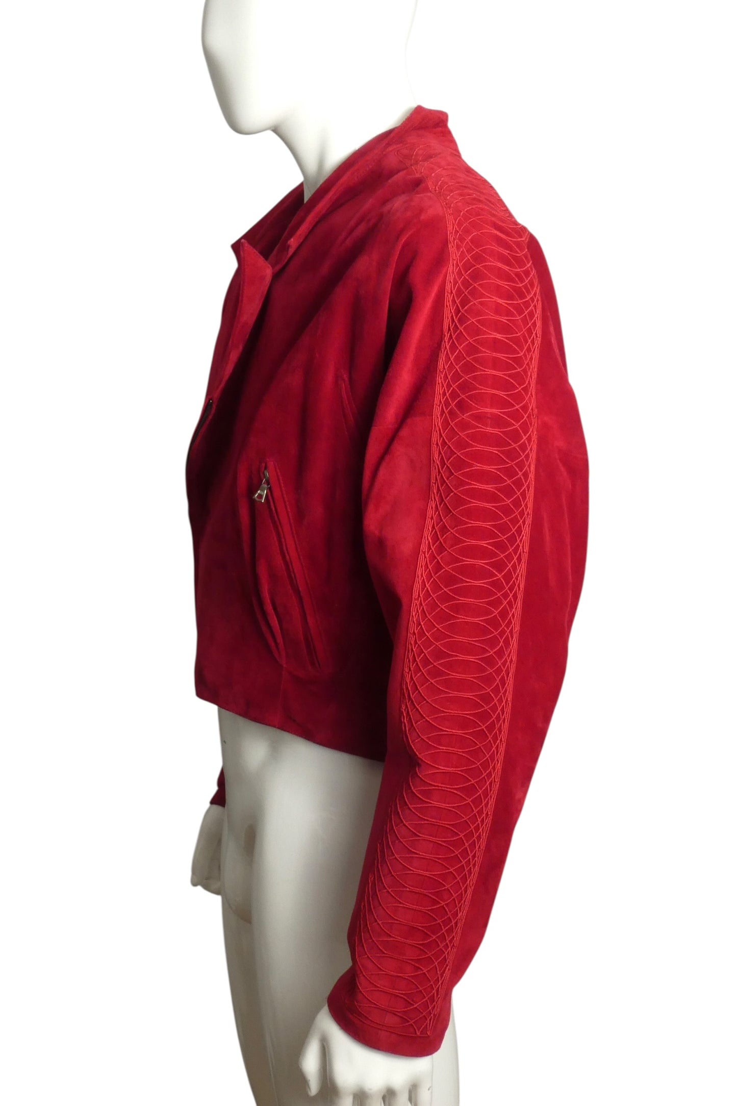 1980s Suede Soutache Jacket, Size Medium
