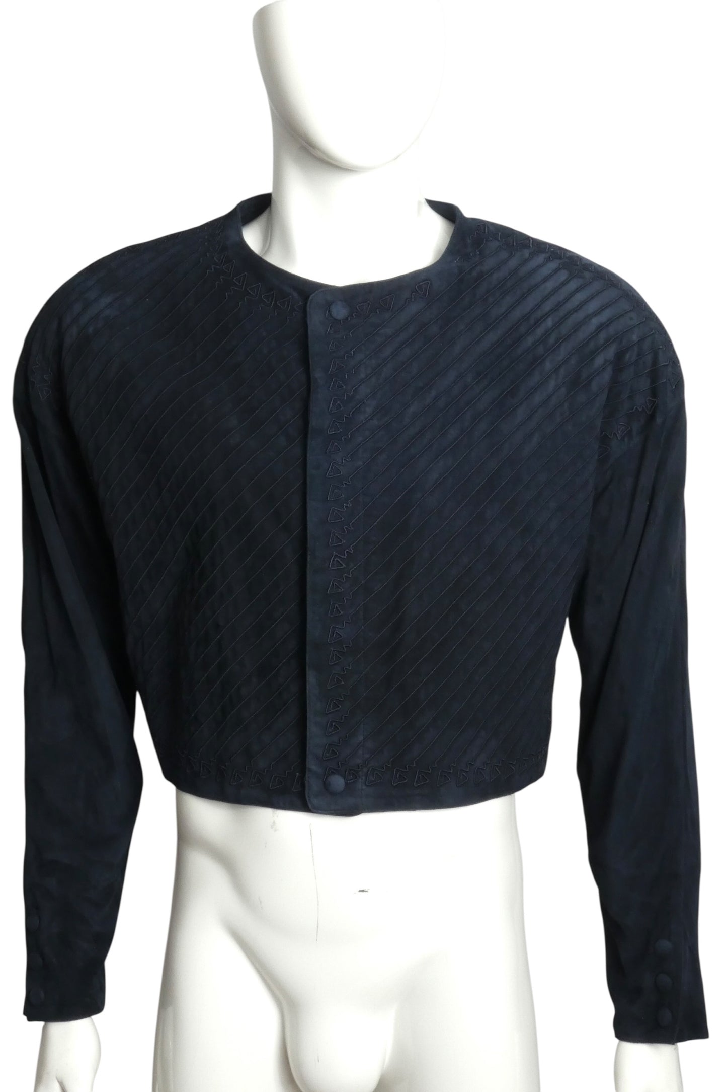1980s Suede Soutache Jacket, Size Medium