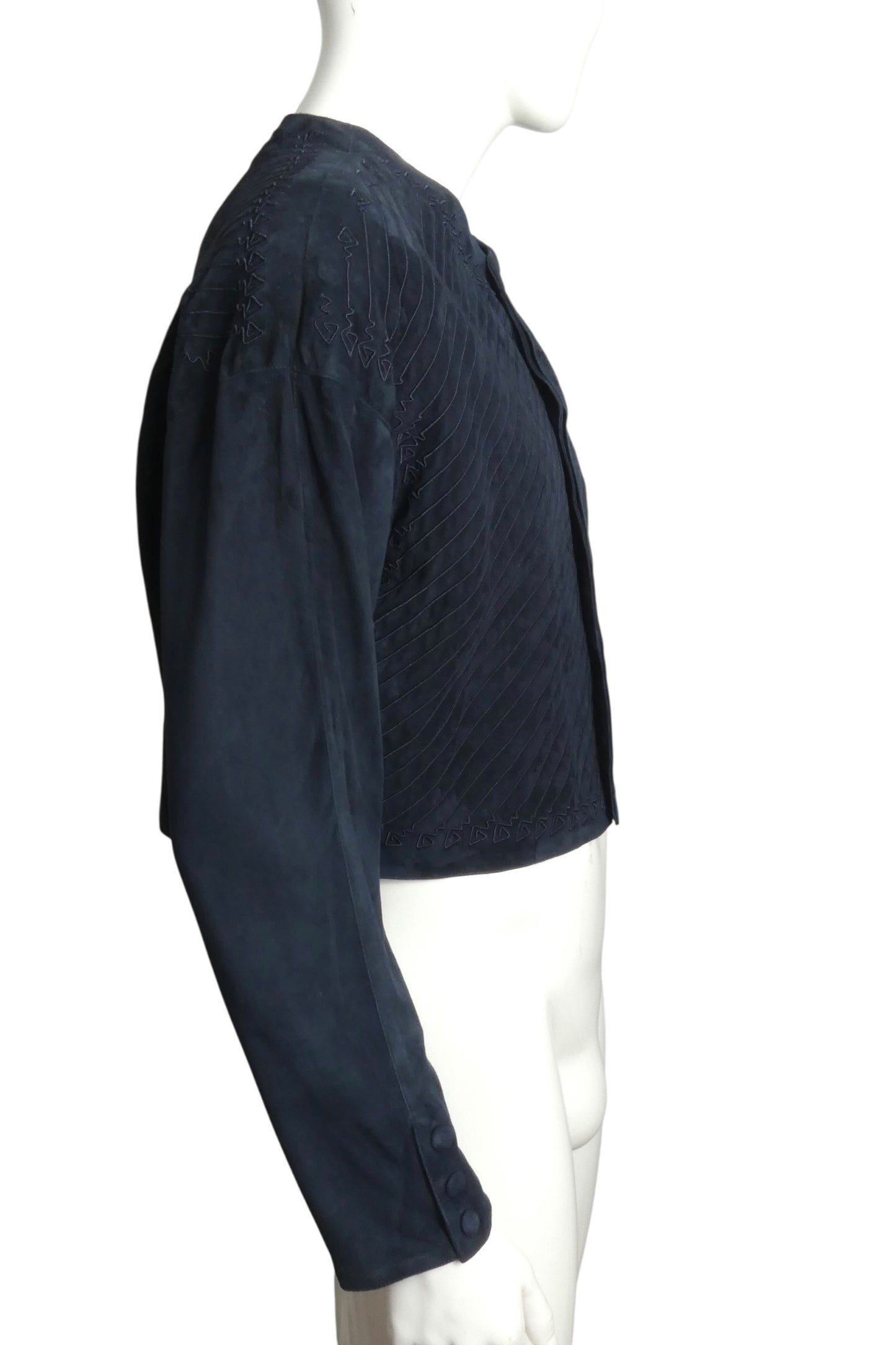 1980s Suede Soutache Jacket, Size Medium