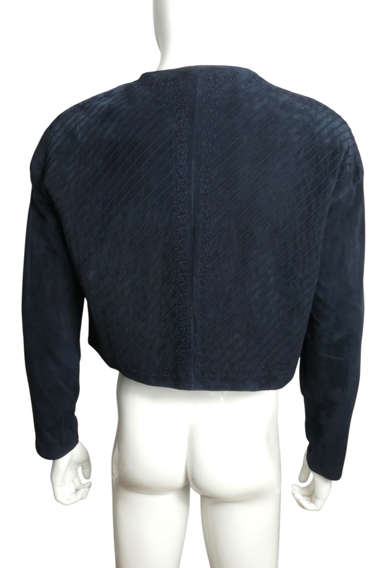 1980s Suede Soutache Jacket, Size Medium
