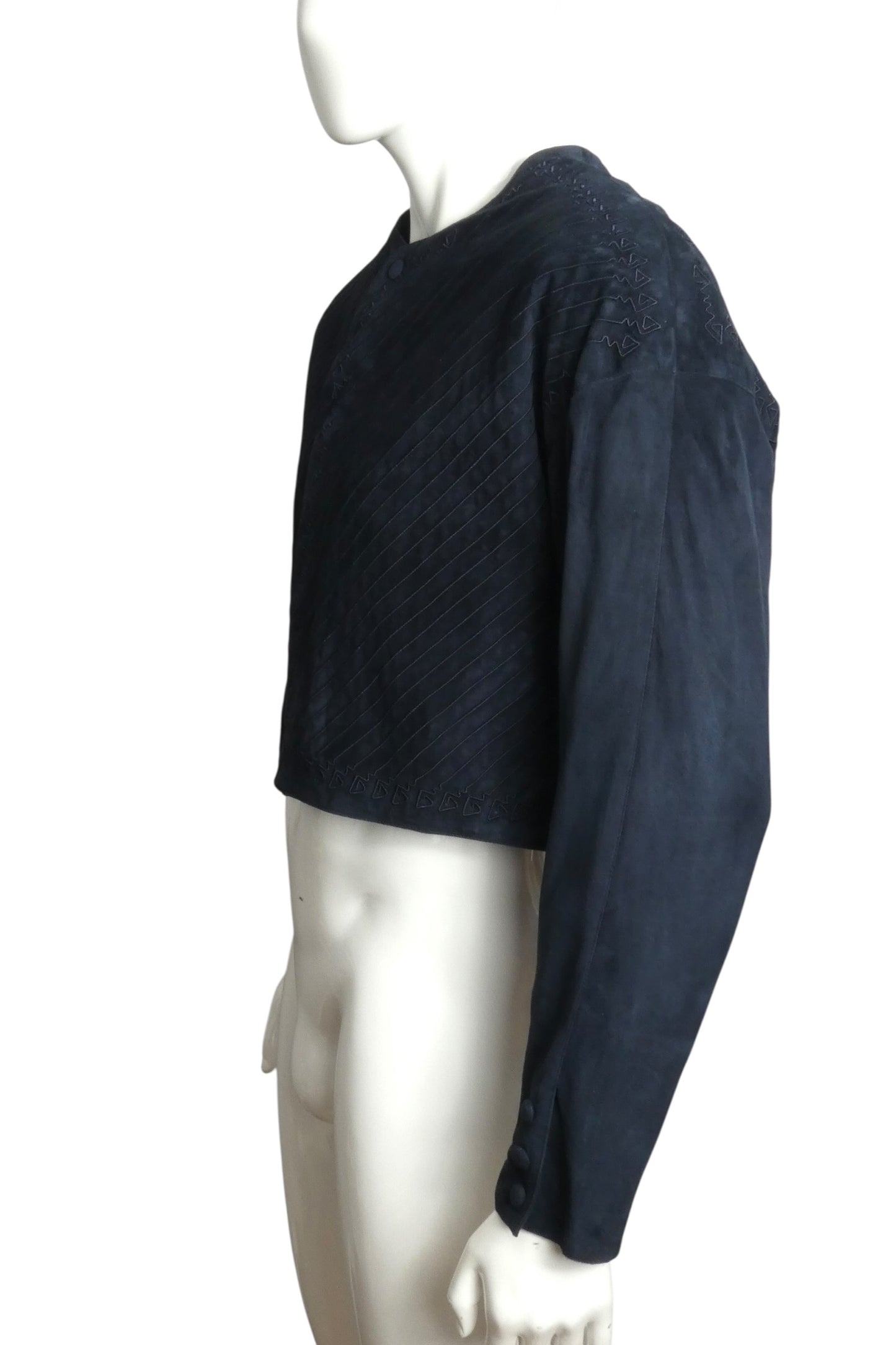 1980s Suede Soutache Jacket, Size Medium