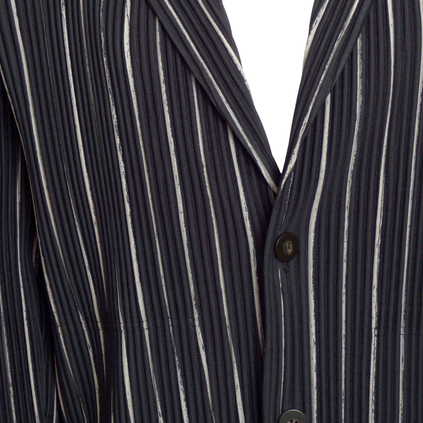 ISSEY MIYAKE- Pleated Stripe Blazer, Size XL