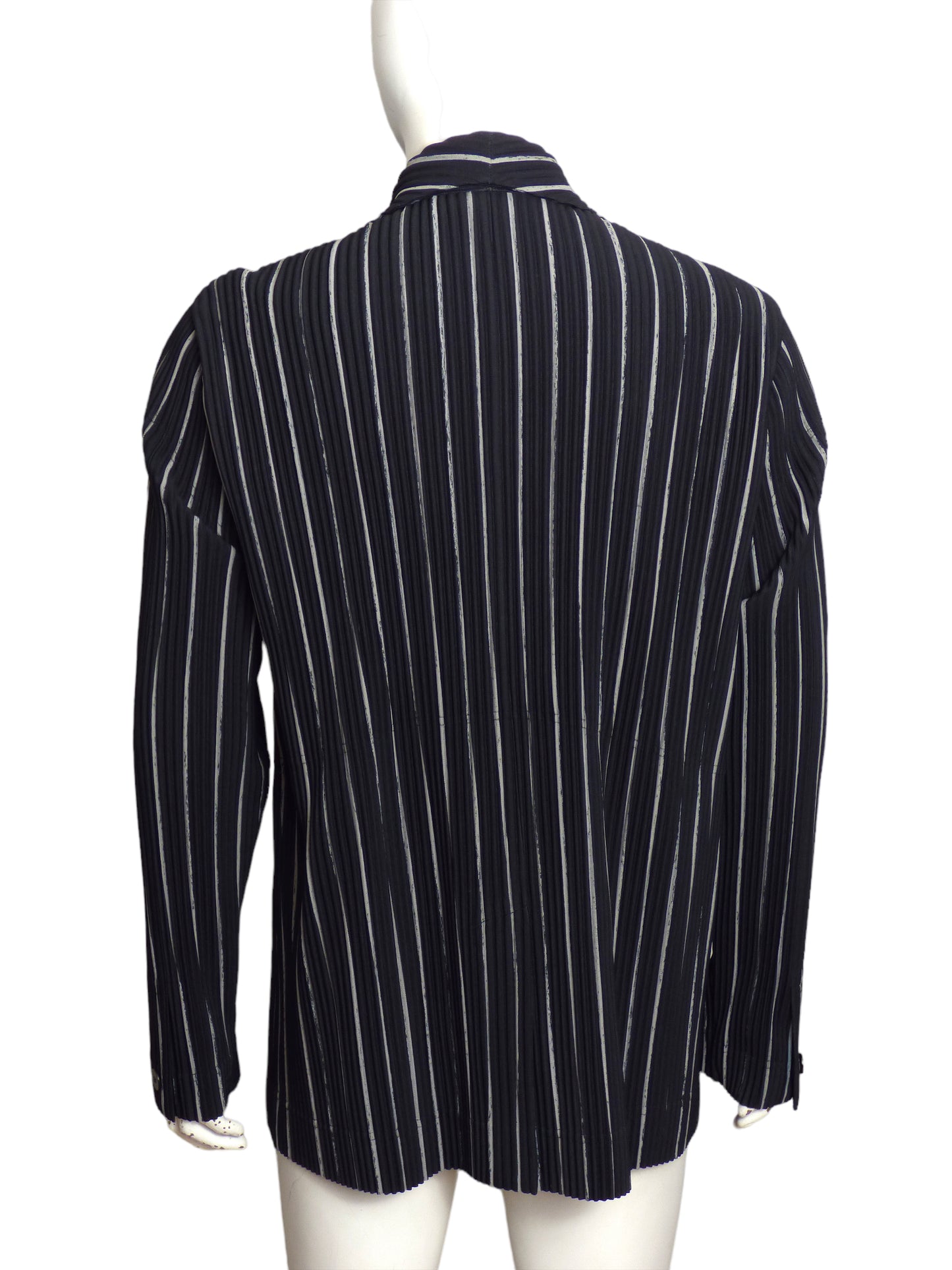 ISSEY MIYAKE- Pleated Stripe Blazer, Size XL