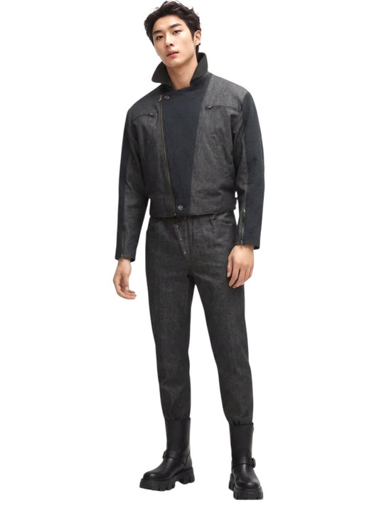 1980s Leather &  Denim Suit, Size Medium