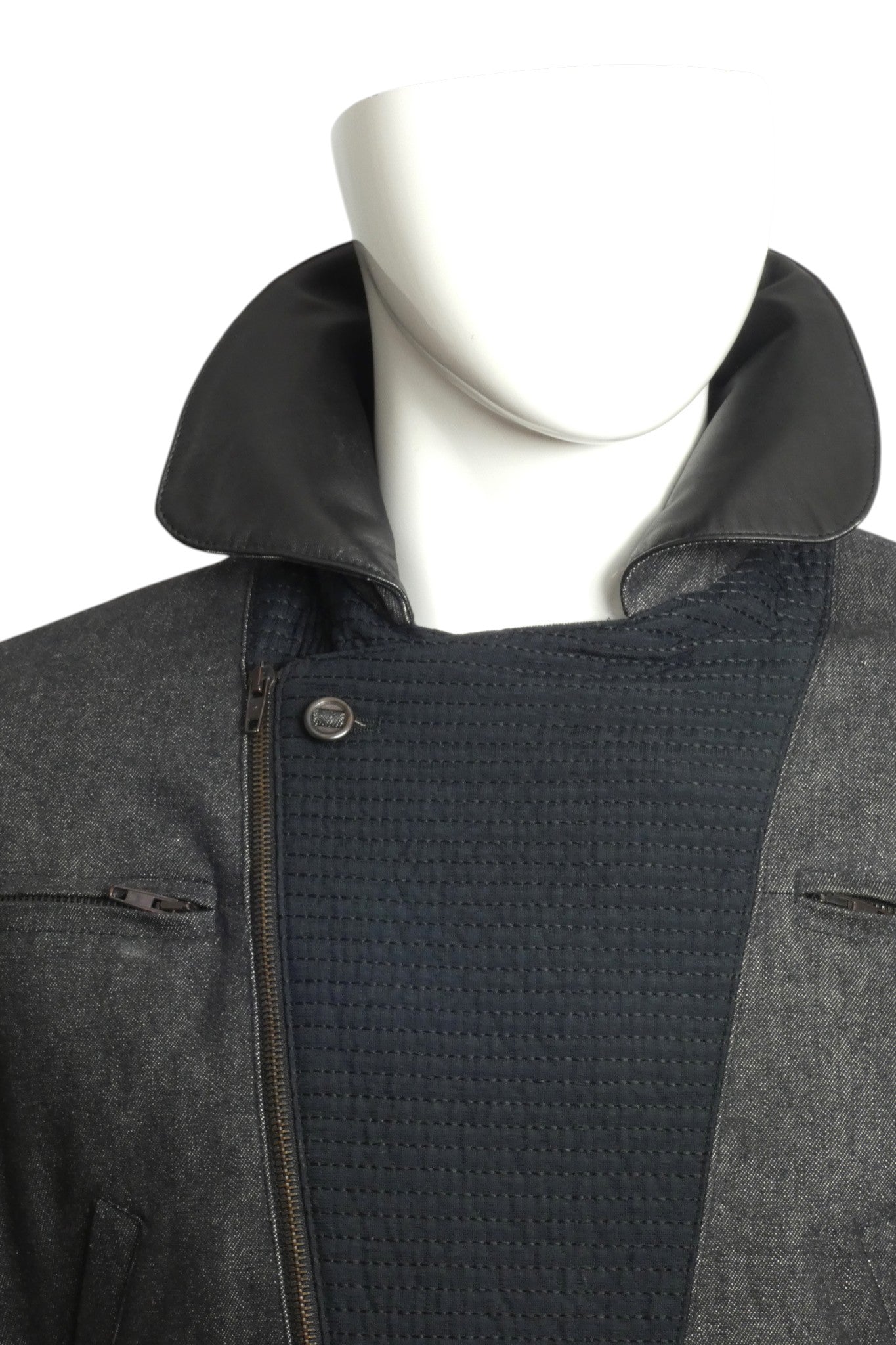 1980s Leather &  Denim Suit, Size Medium