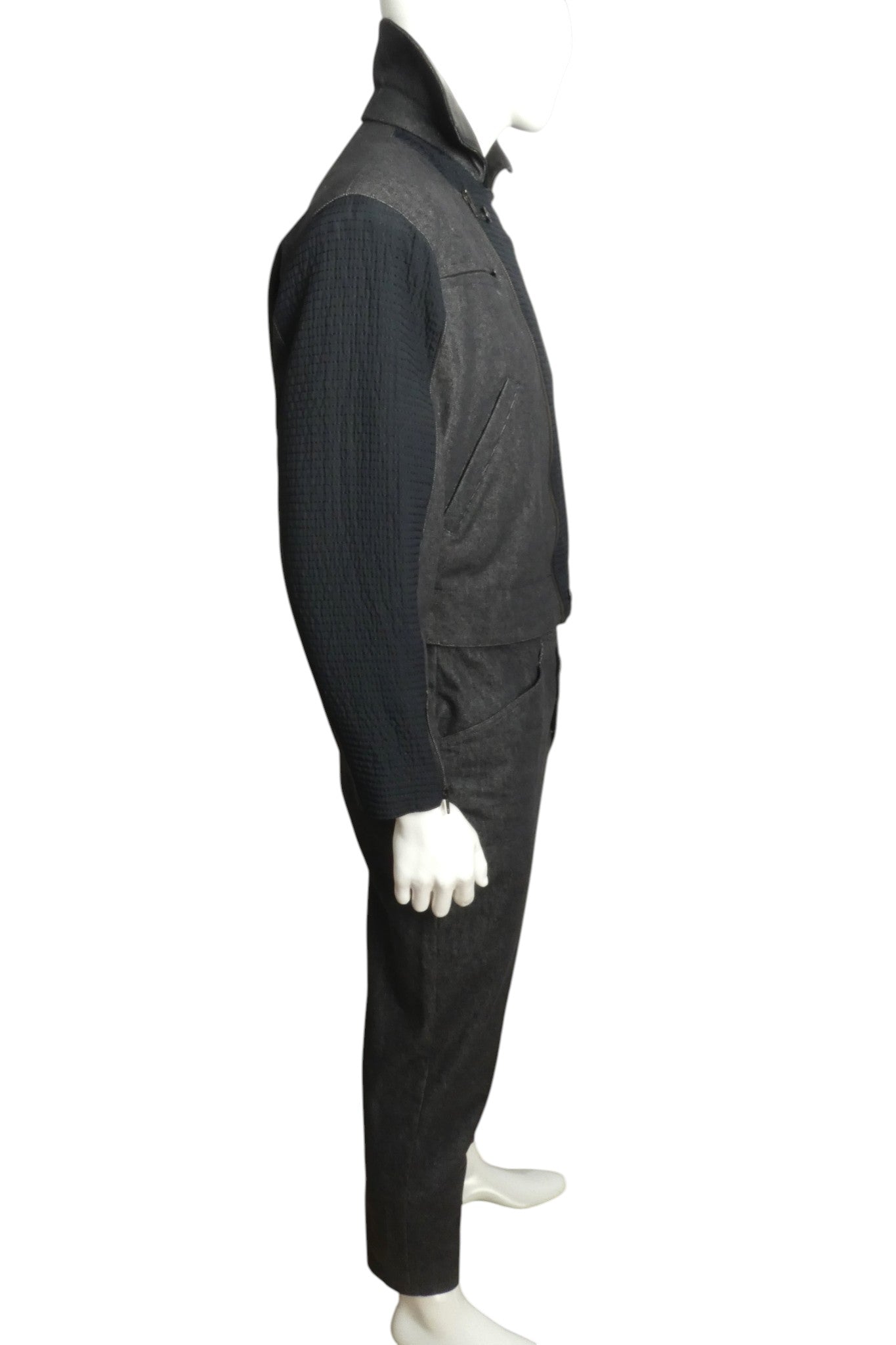 1980s Leather &  Denim Suit, Size Medium