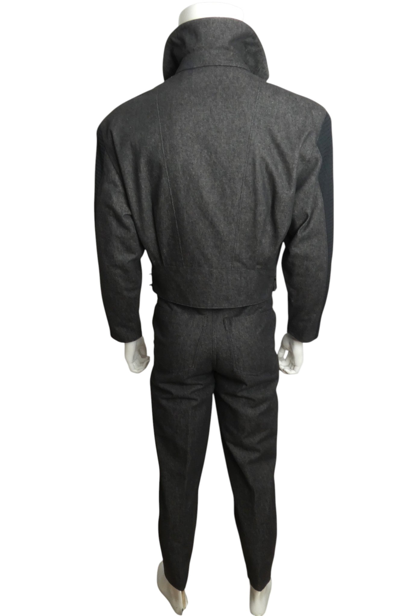 1980s Leather &  Denim Suit, Size Medium