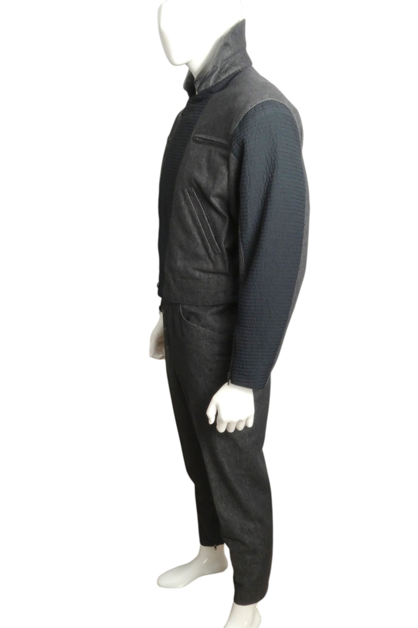 1980s Leather &  Denim Suit, Size Medium