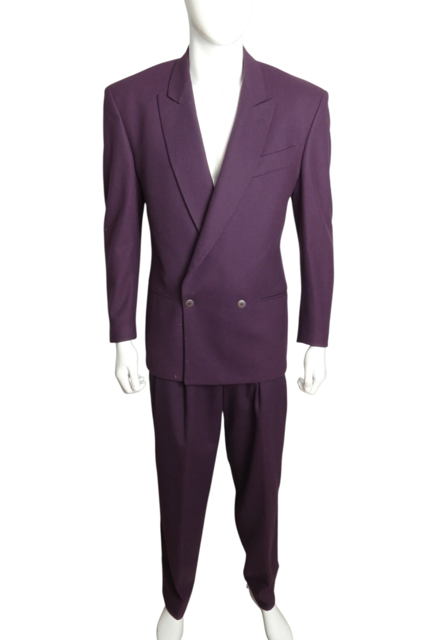 1990s Double Breast Flannel Suit, Size Medium