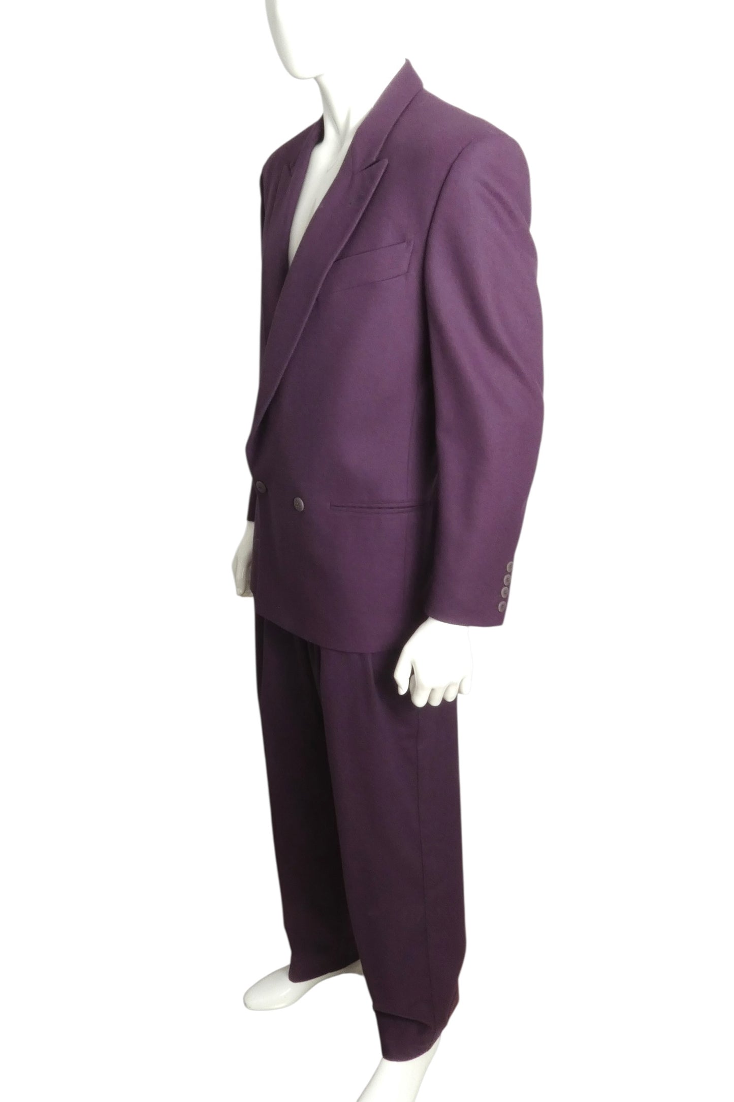 1990s Double Breast Flannel Suit, Size Medium