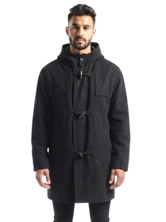 1990s Wool Hooded Coat, Size XL