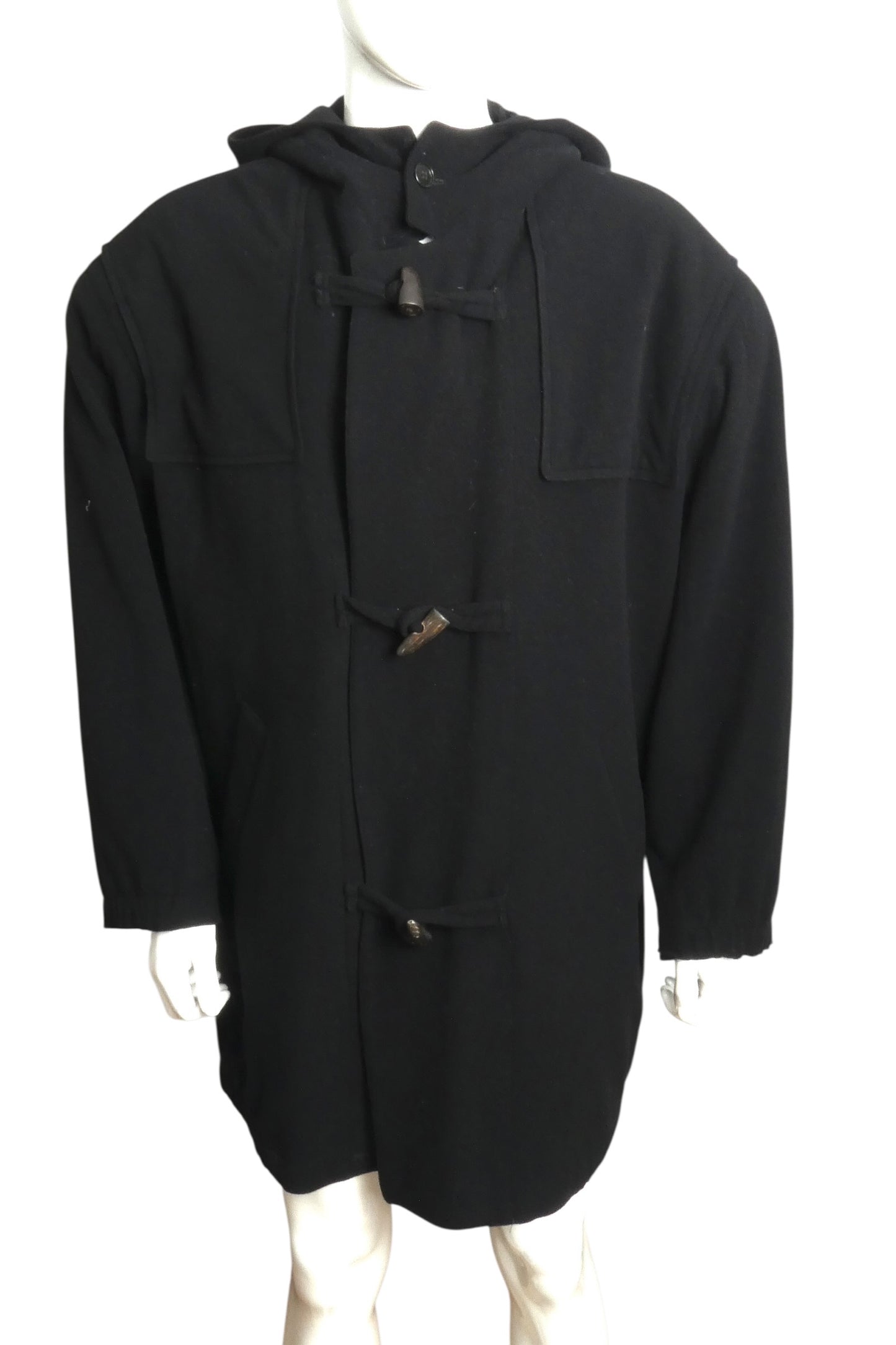 1990s Wool Hooded Coat, Size XL