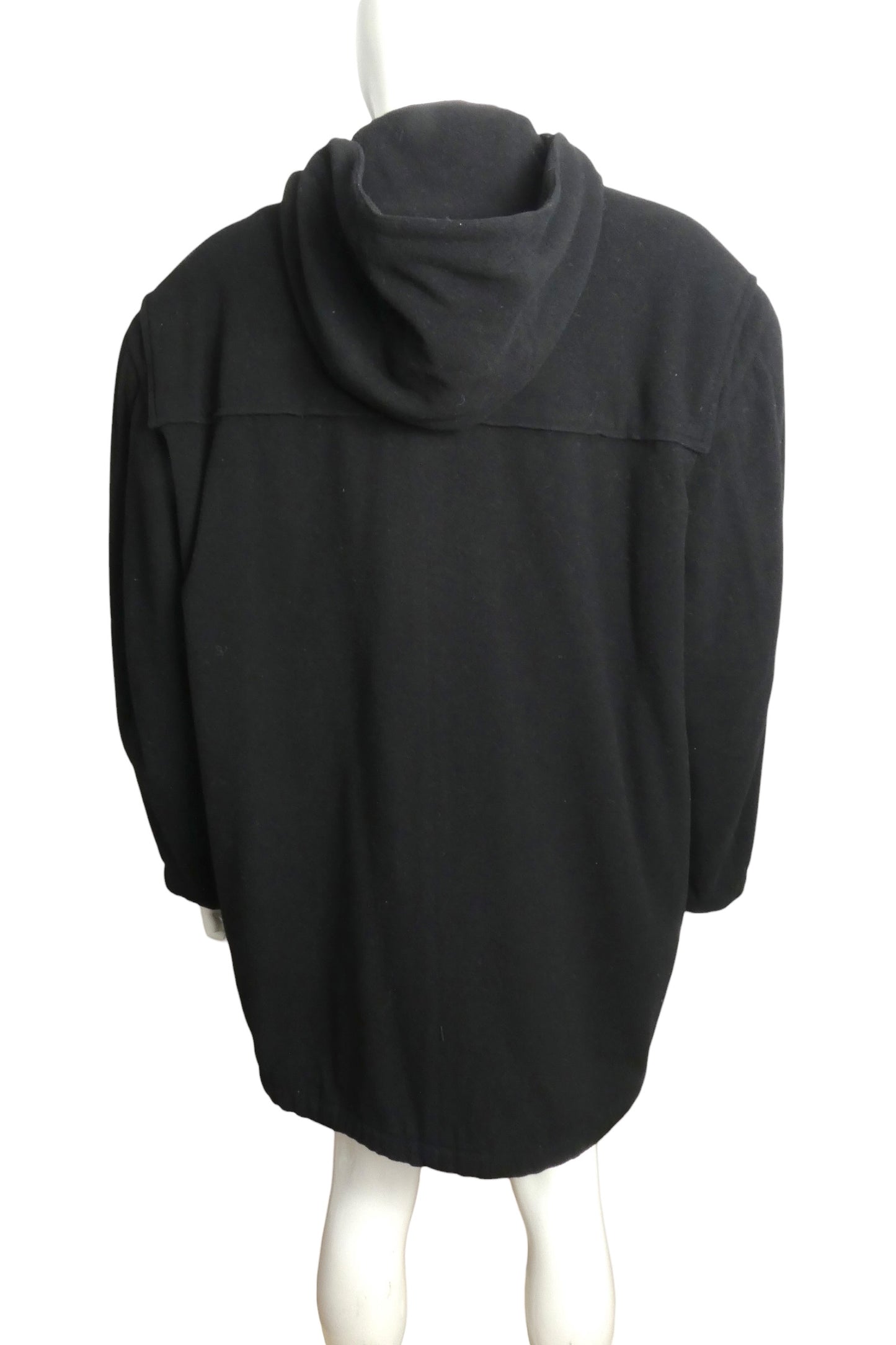 1990s Wool Hooded Coat, Size XL