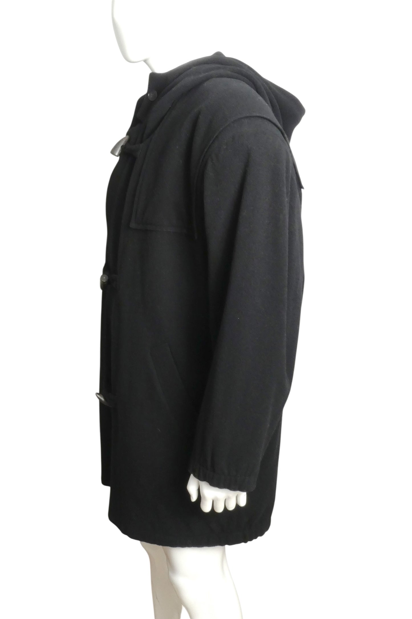 1990s Wool Hooded Coat, Size XL