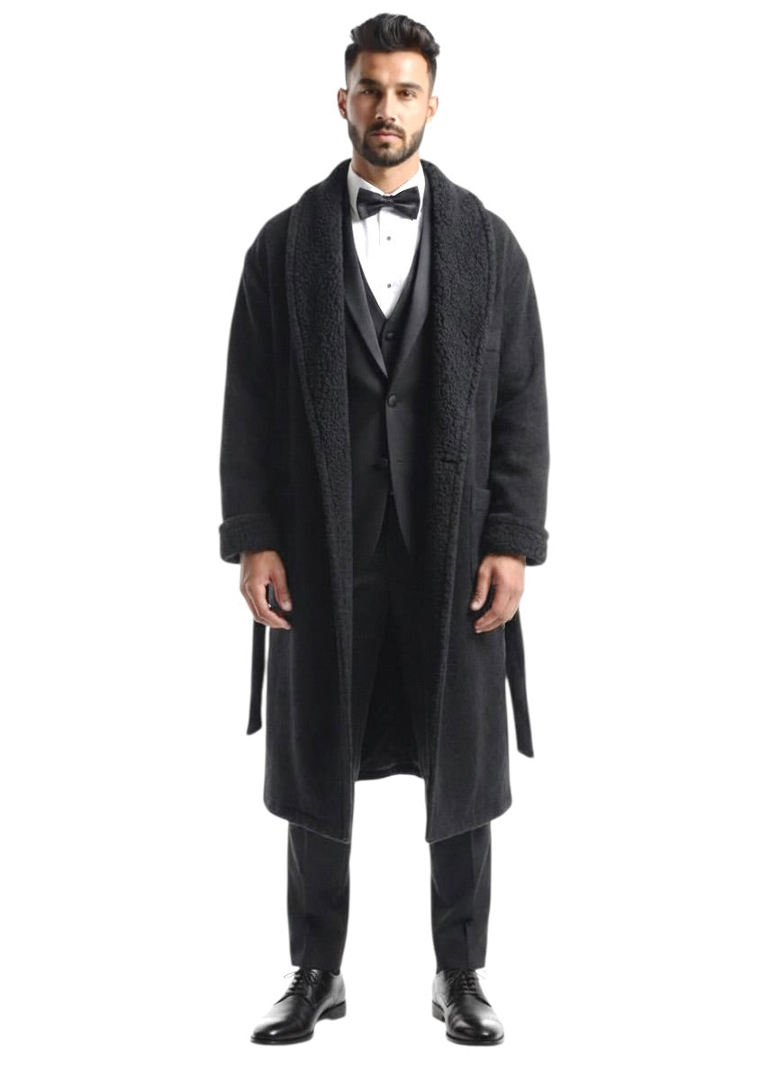 1980s Texture Wool Over Coat, Size Medium