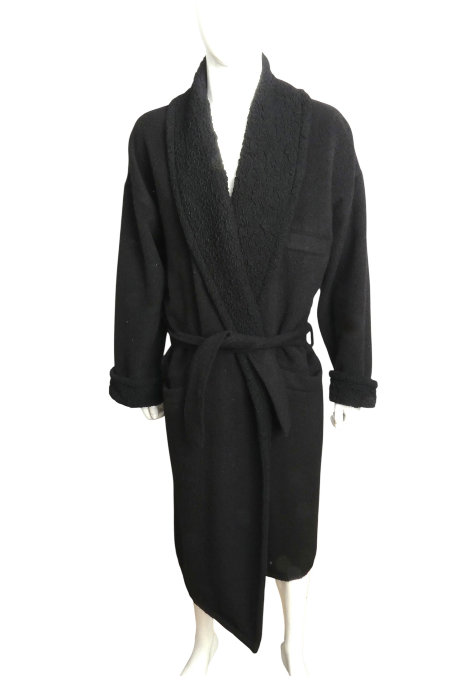 1980s Texture Wool Over Coat, Size Medium