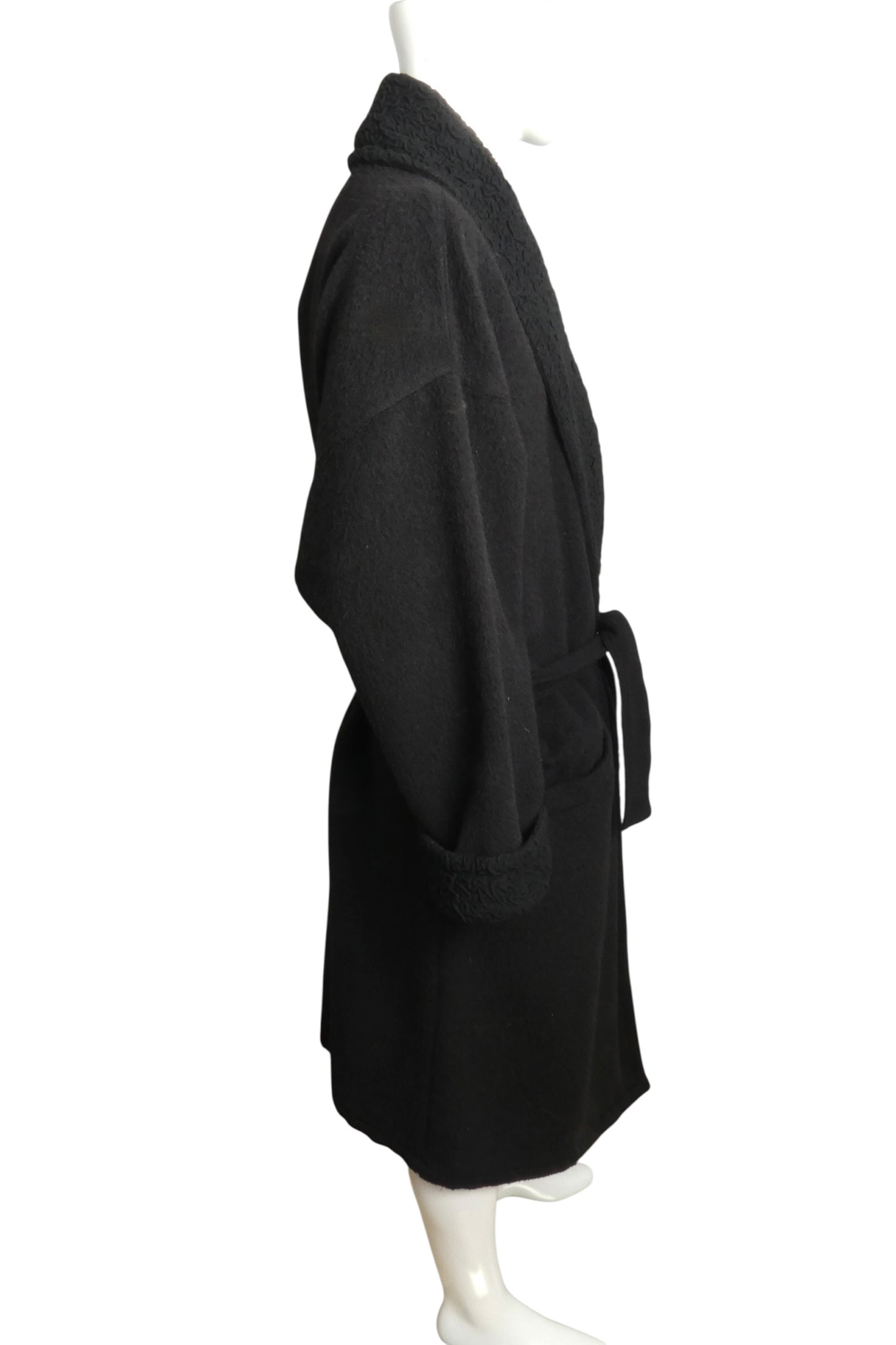 1980s Texture Wool Over Coat, Size Medium