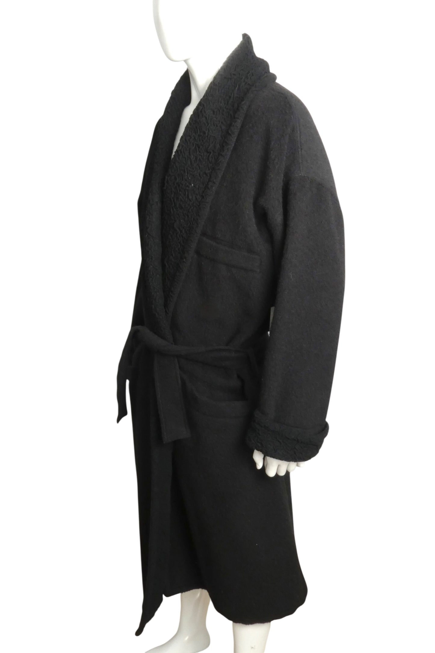 1980s Texture Wool Over Coat, Size Medium