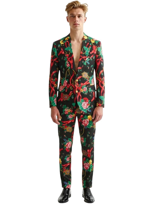1990s Floral Suit, Size Medium