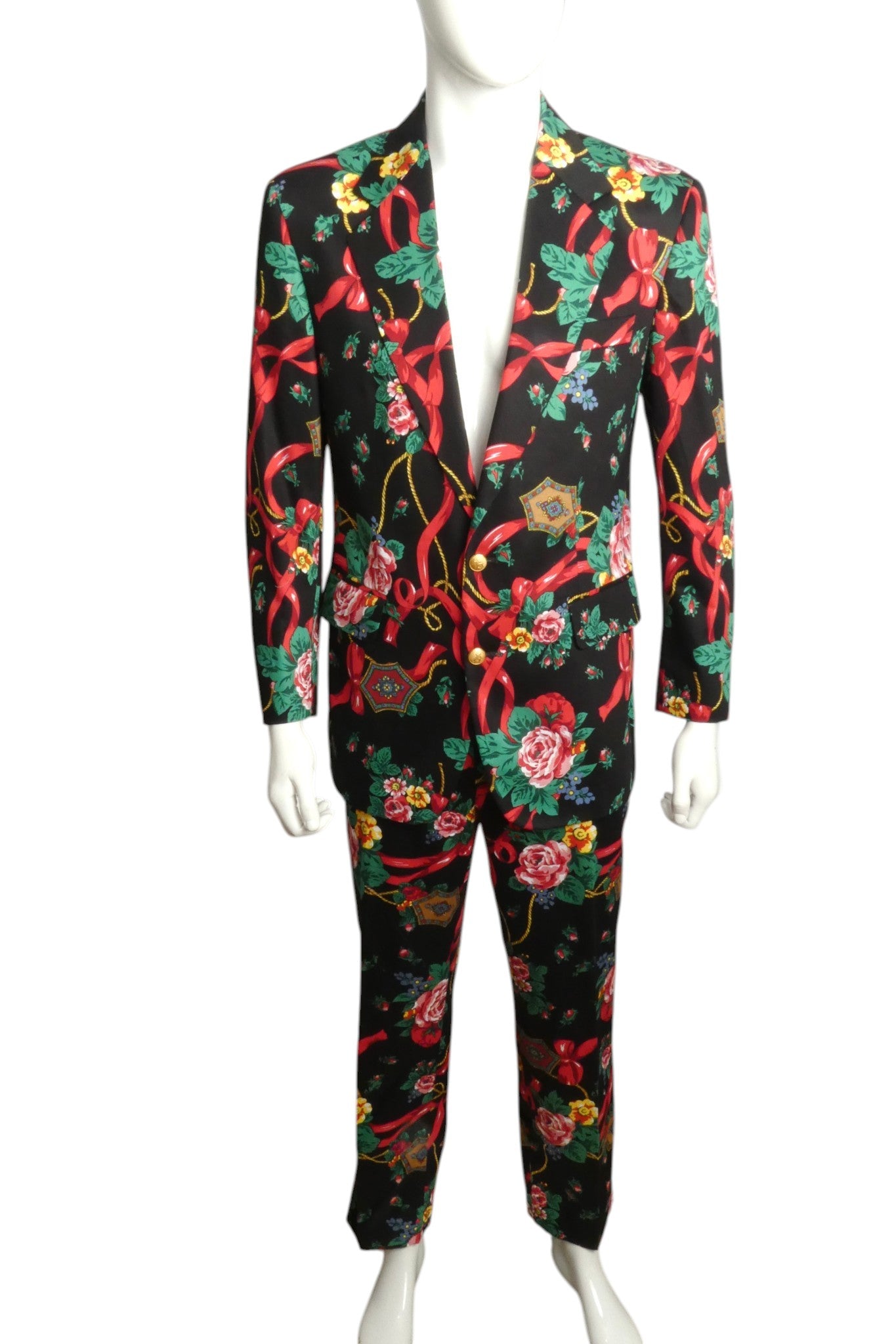 1990s Floral Suit, Size Medium