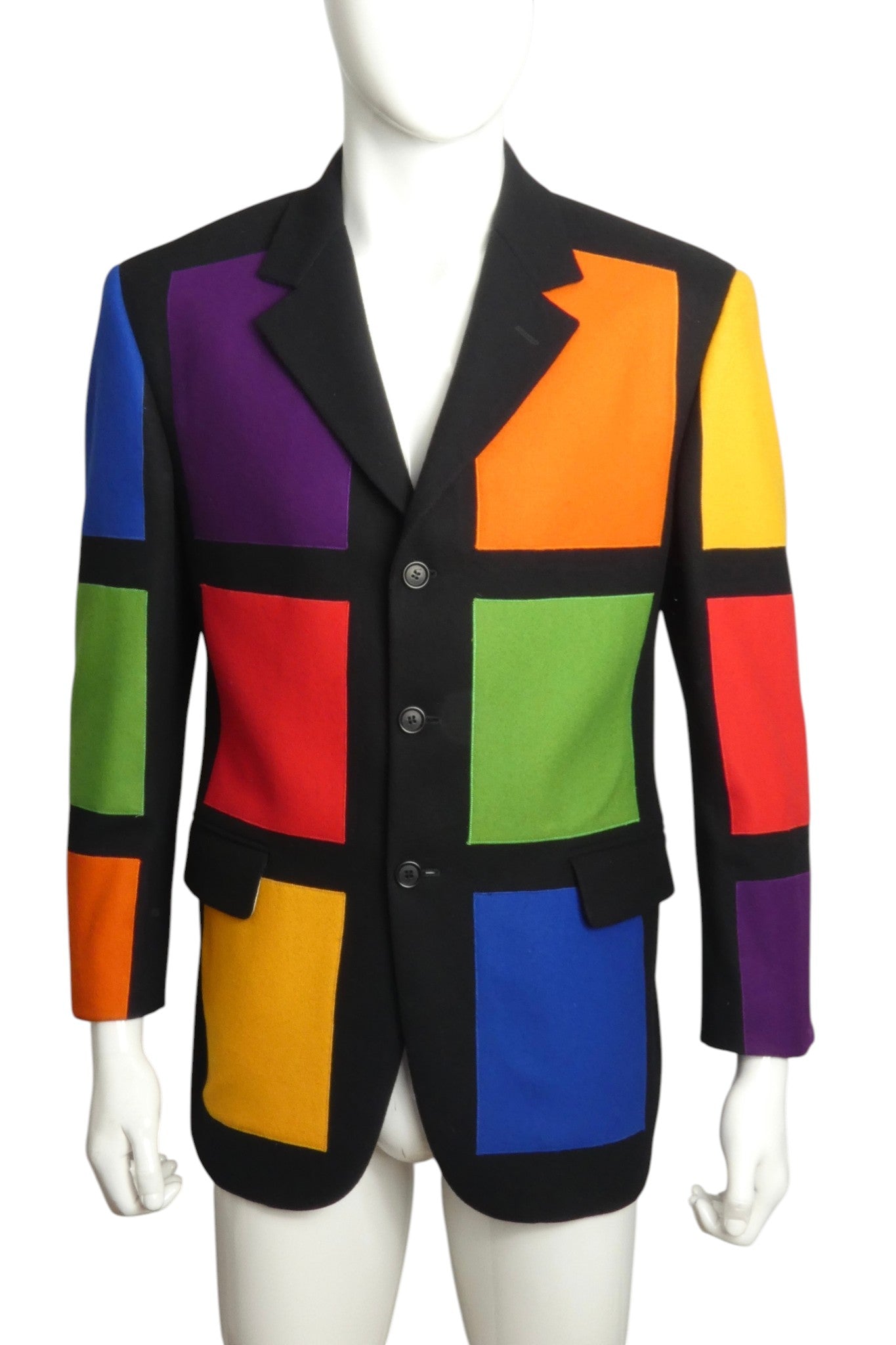 1990s Multi Color Wool Blazer, Size Medium