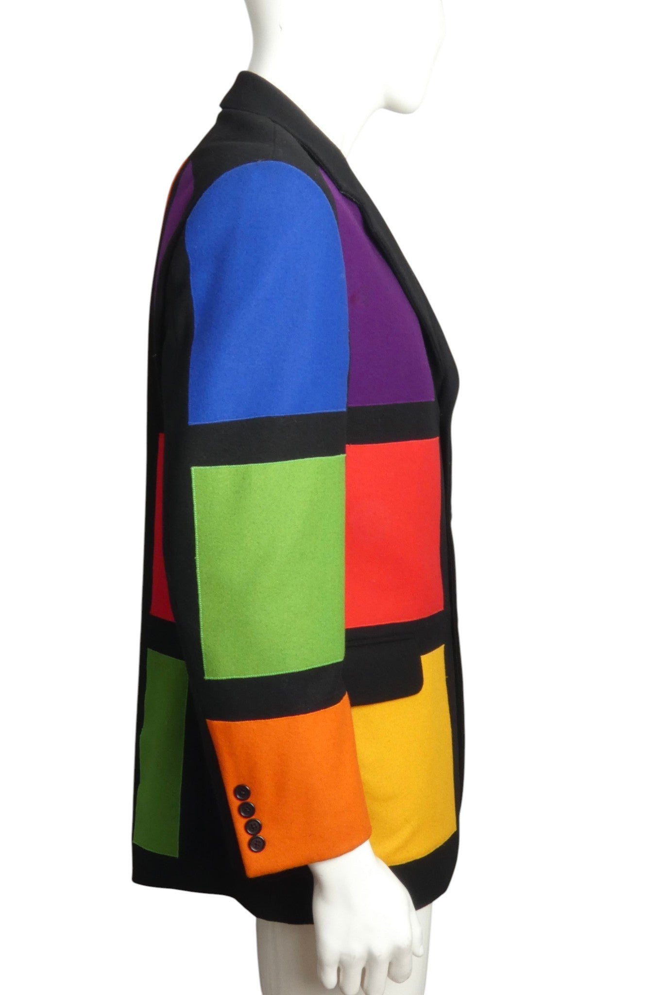1990s Multi Color Wool Blazer, Size Medium