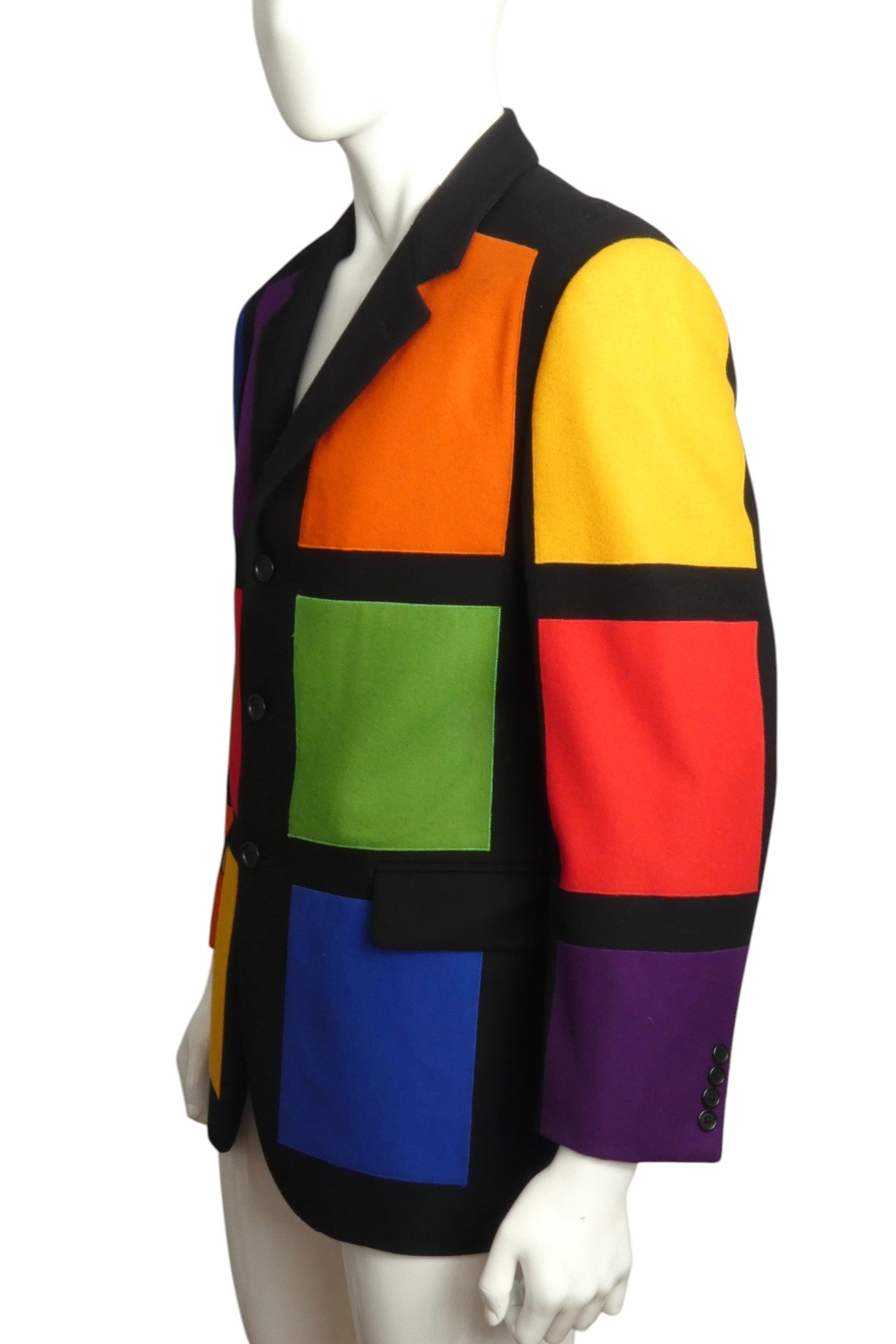 1990s Multi Color Wool Blazer, Size Medium
