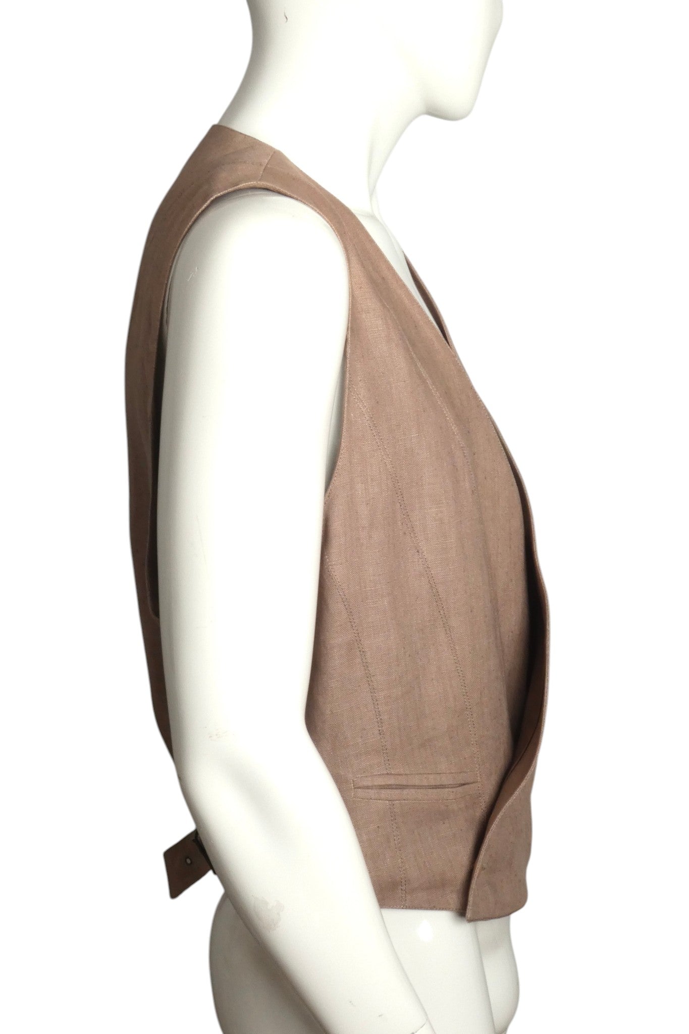 1980s Linen Vest, Size Medium