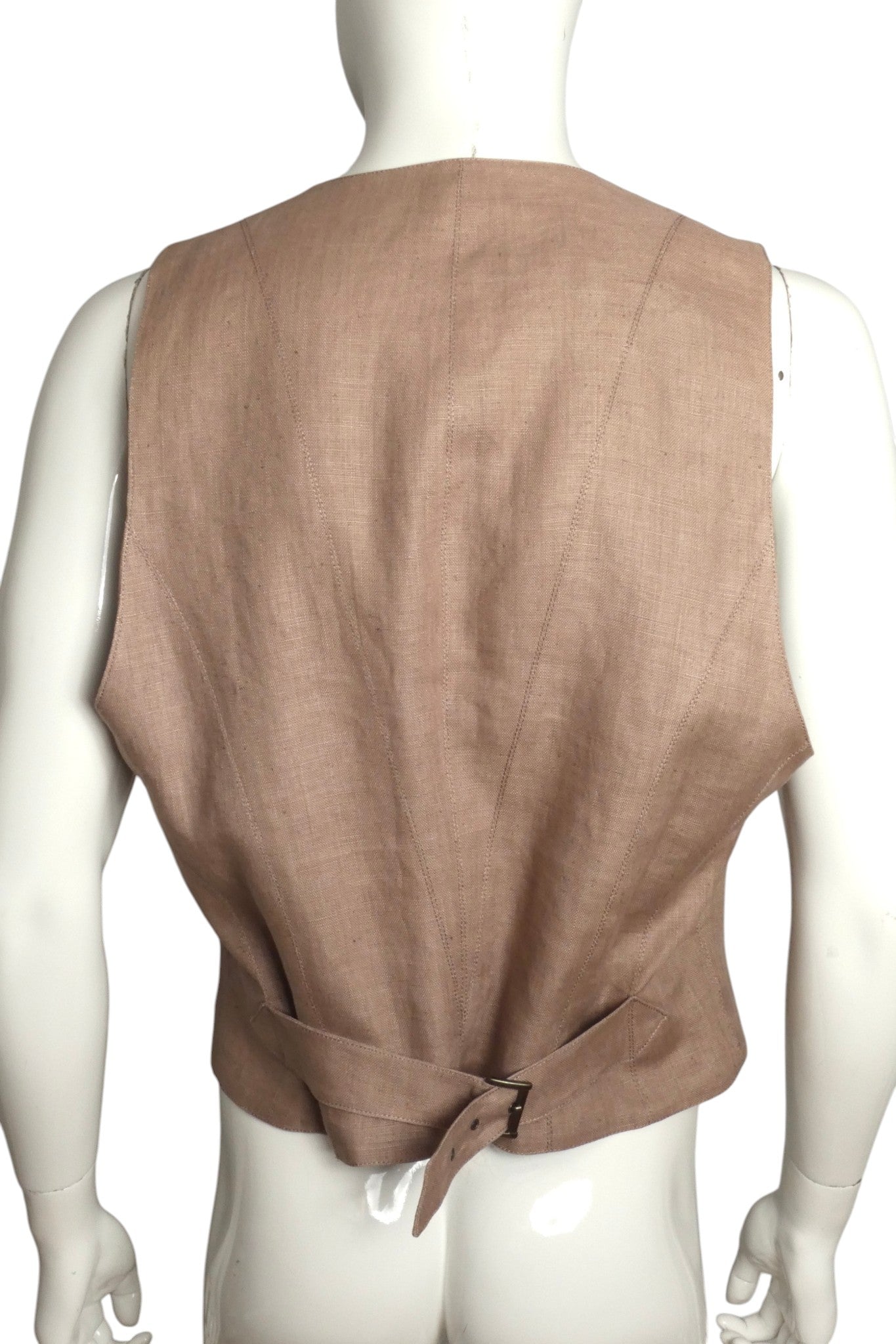 1980s Linen Vest, Size Medium