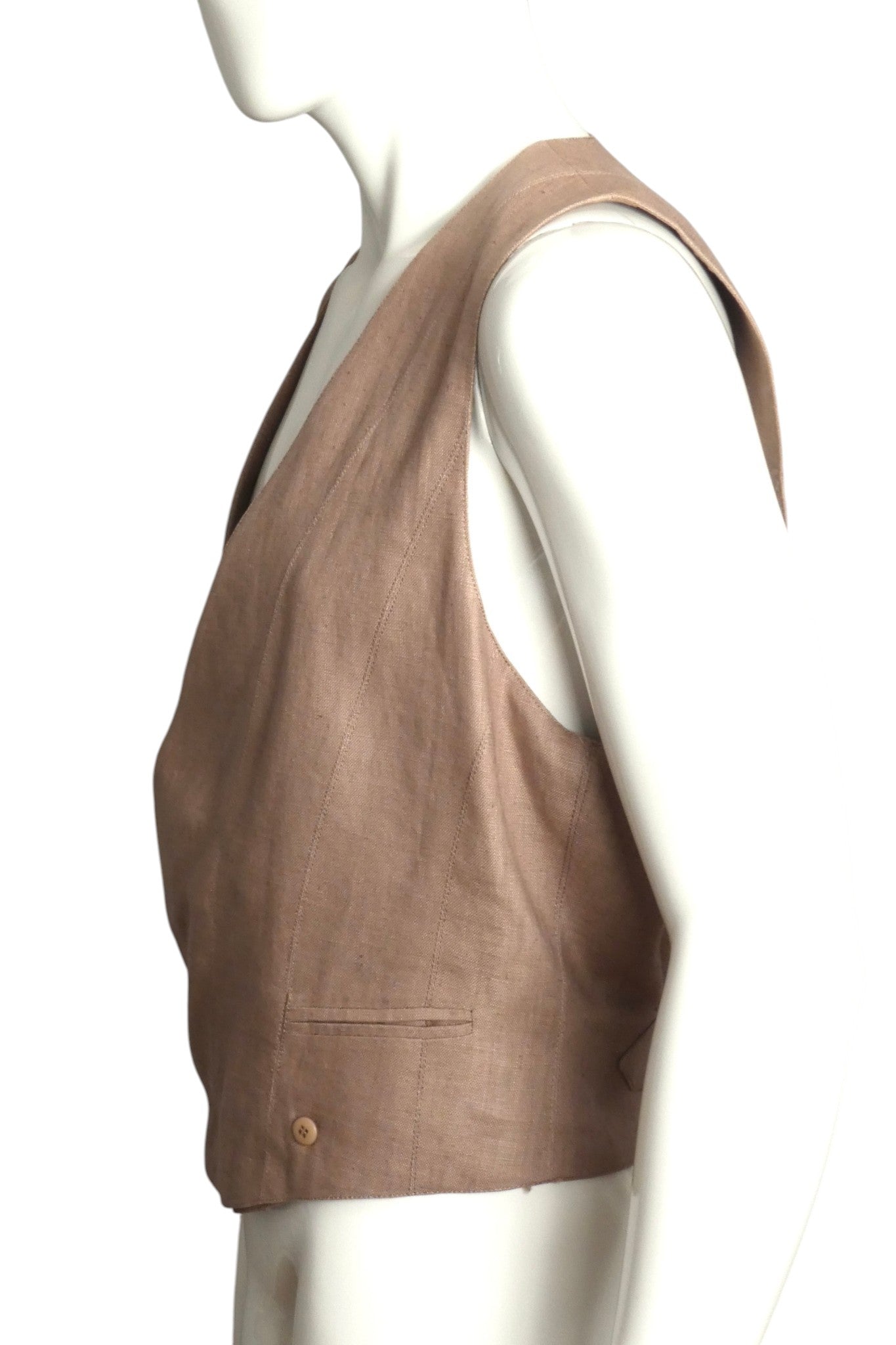 1980s Linen Vest, Size Medium