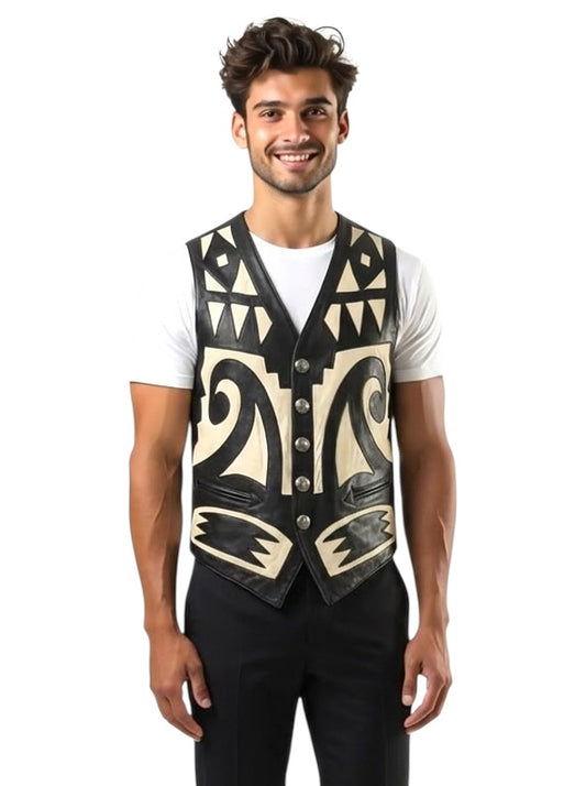 1980s Leather Vest, Size Medium