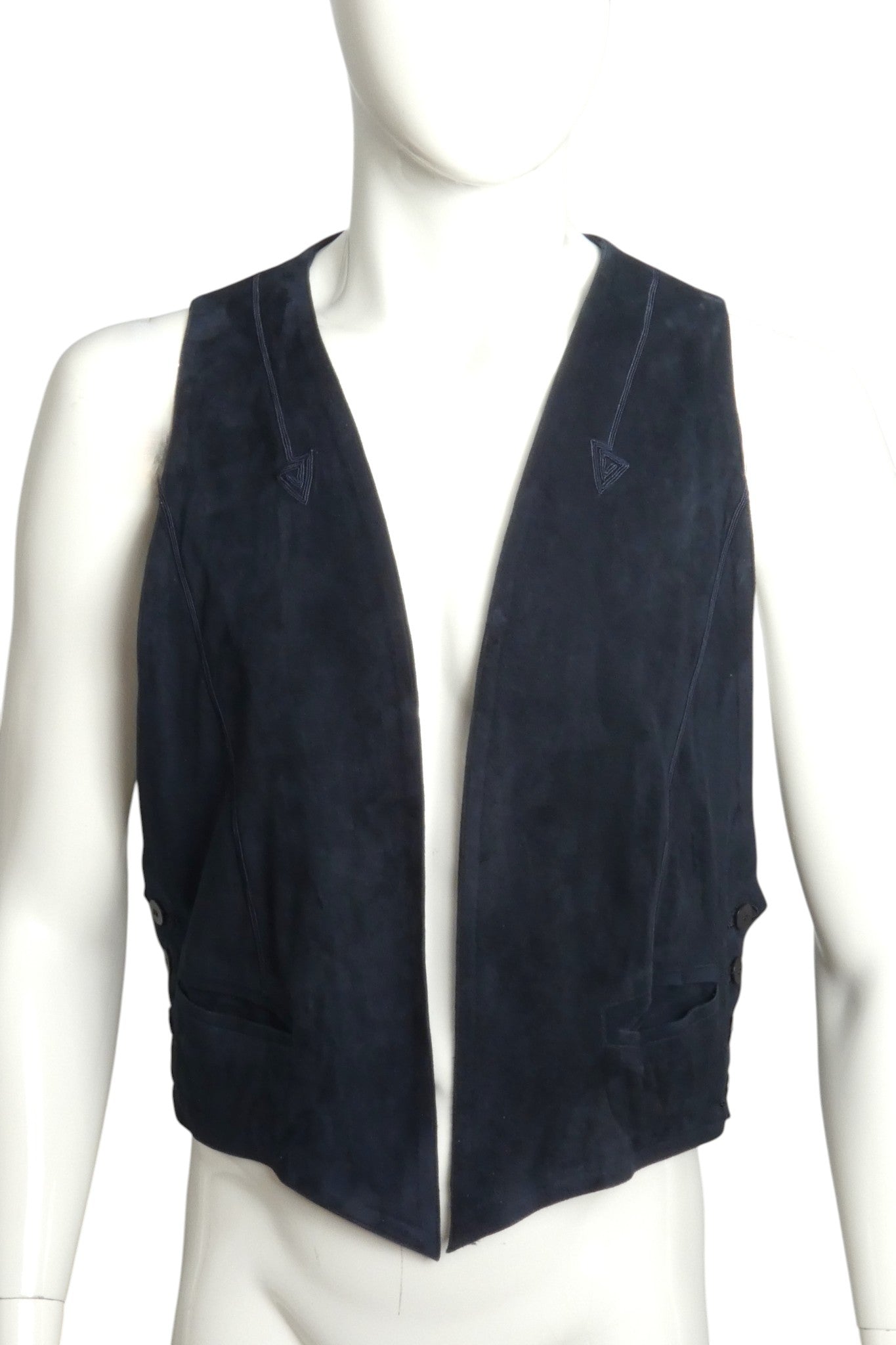 1980s Suede Lace Up Vest, Size Medium