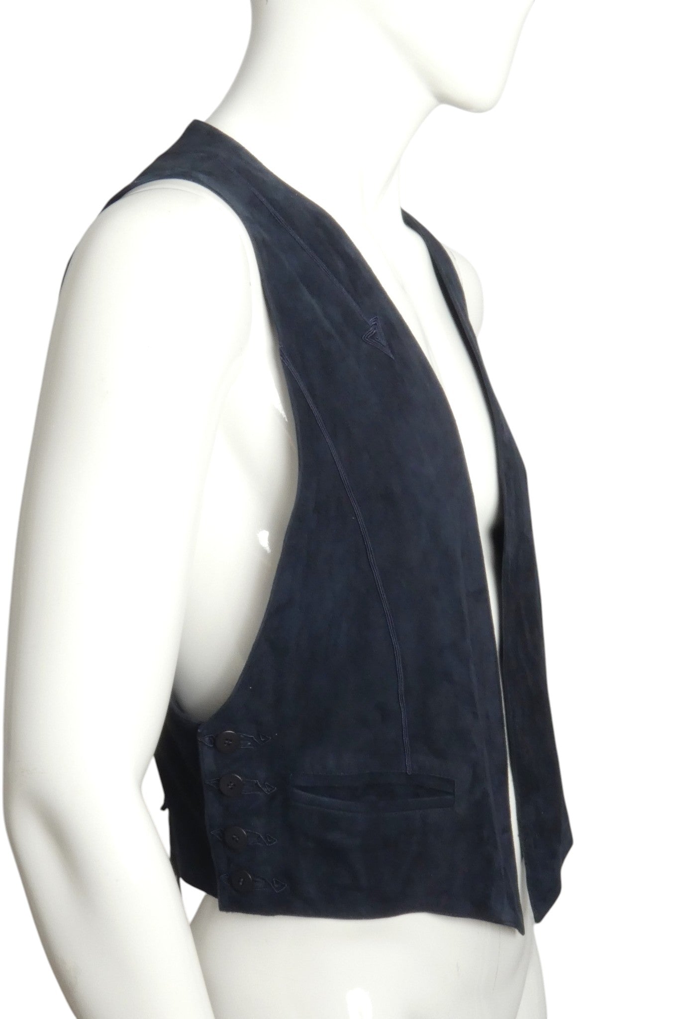 1980s Suede Lace Up Vest, Size Medium