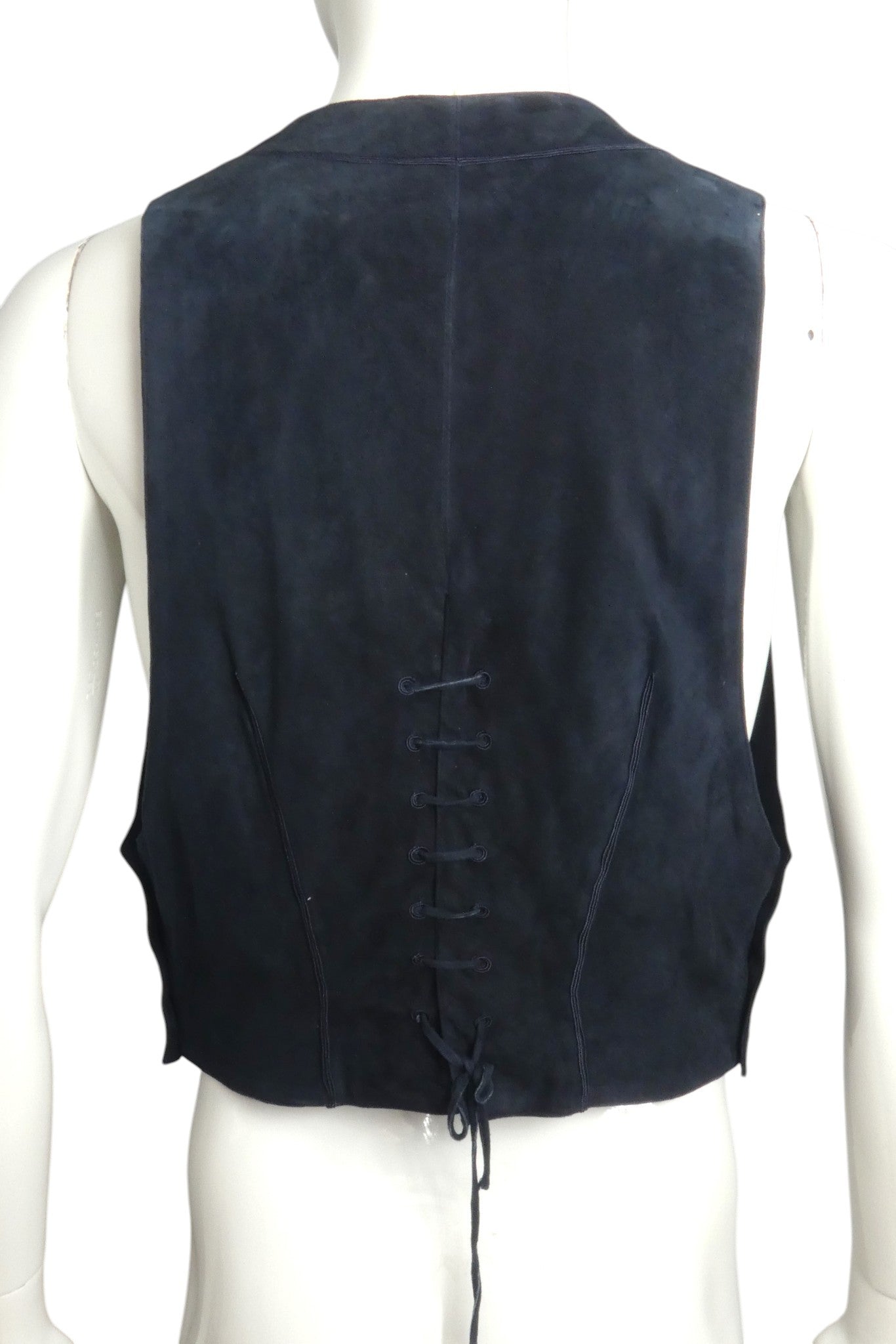 1980s Suede Lace Up Vest, Size Medium