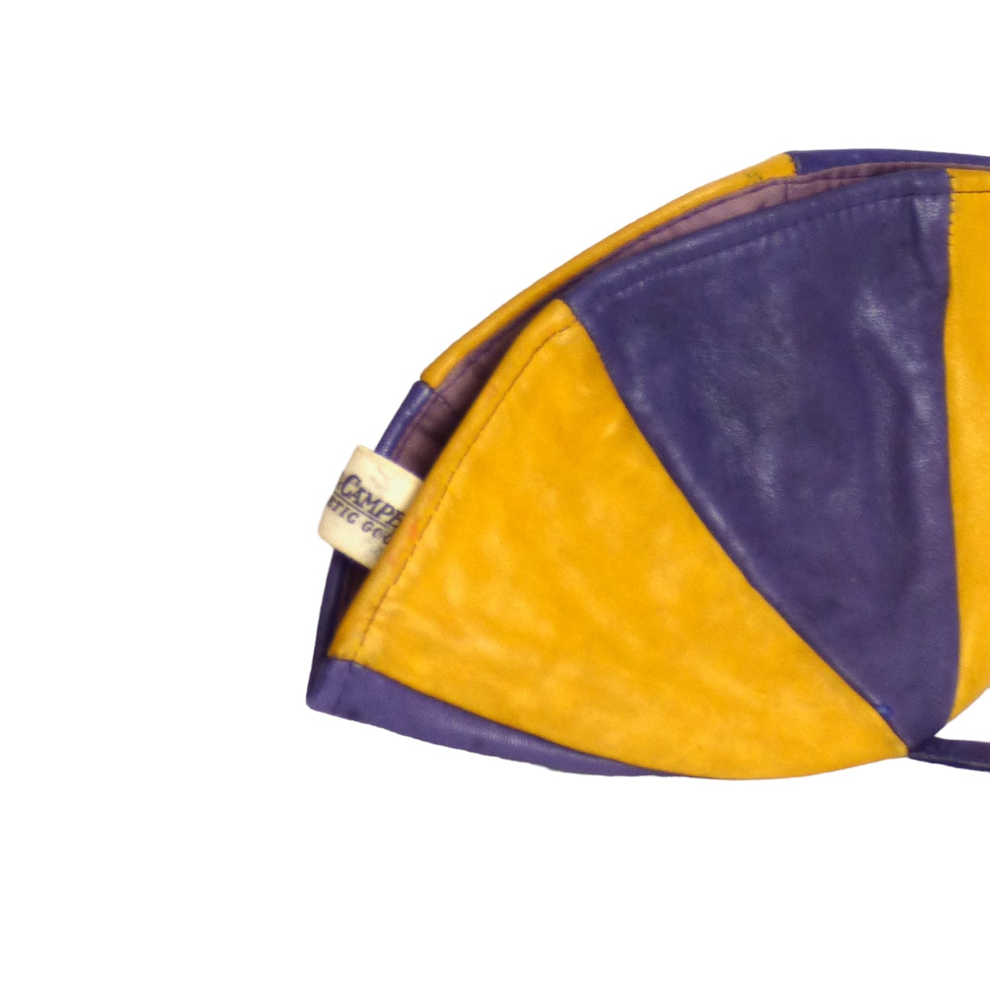 1920s Purple & Yellow Leather Beanie