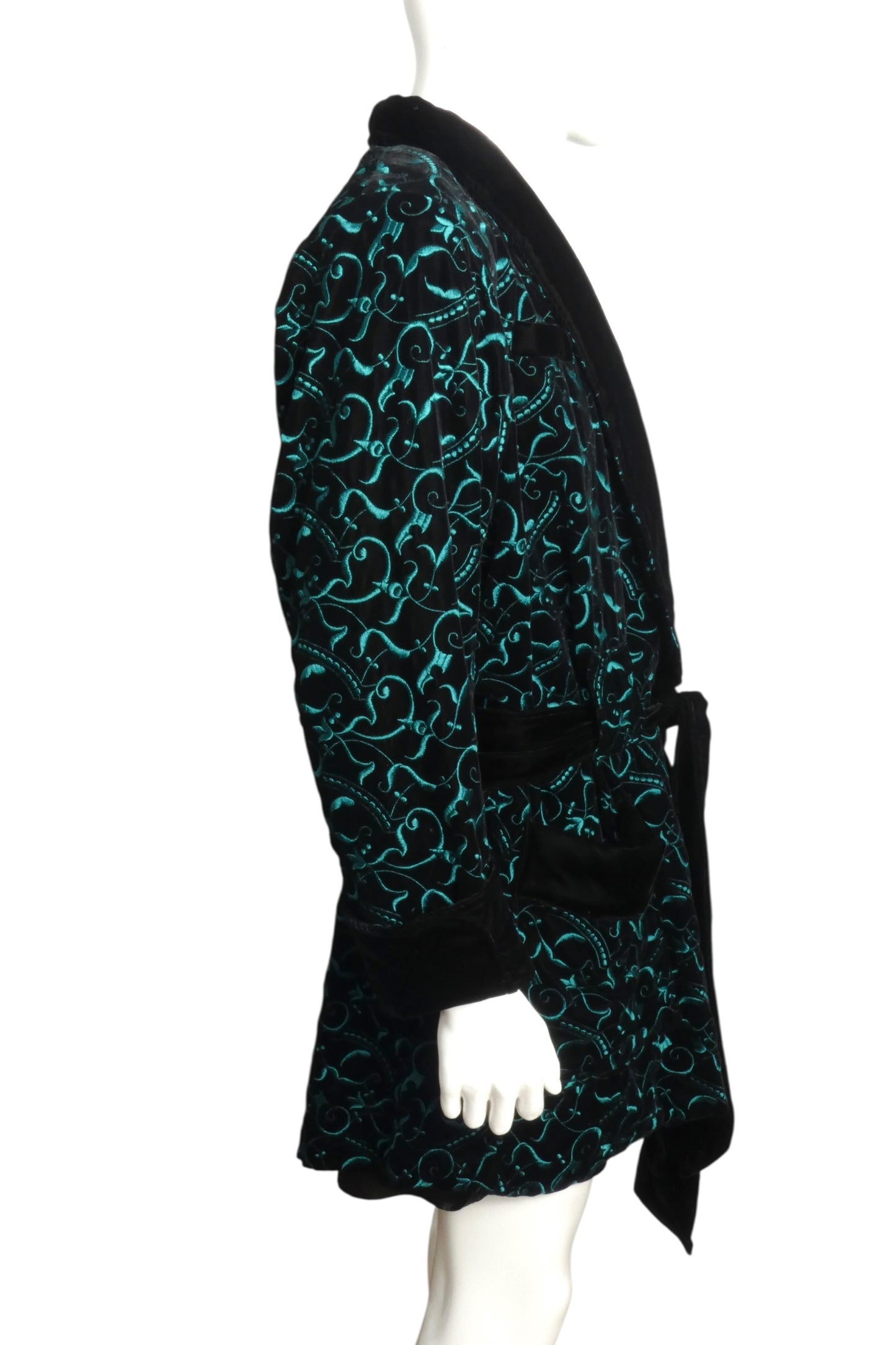 1980s Velvet Smoking Jacket, Size Medium